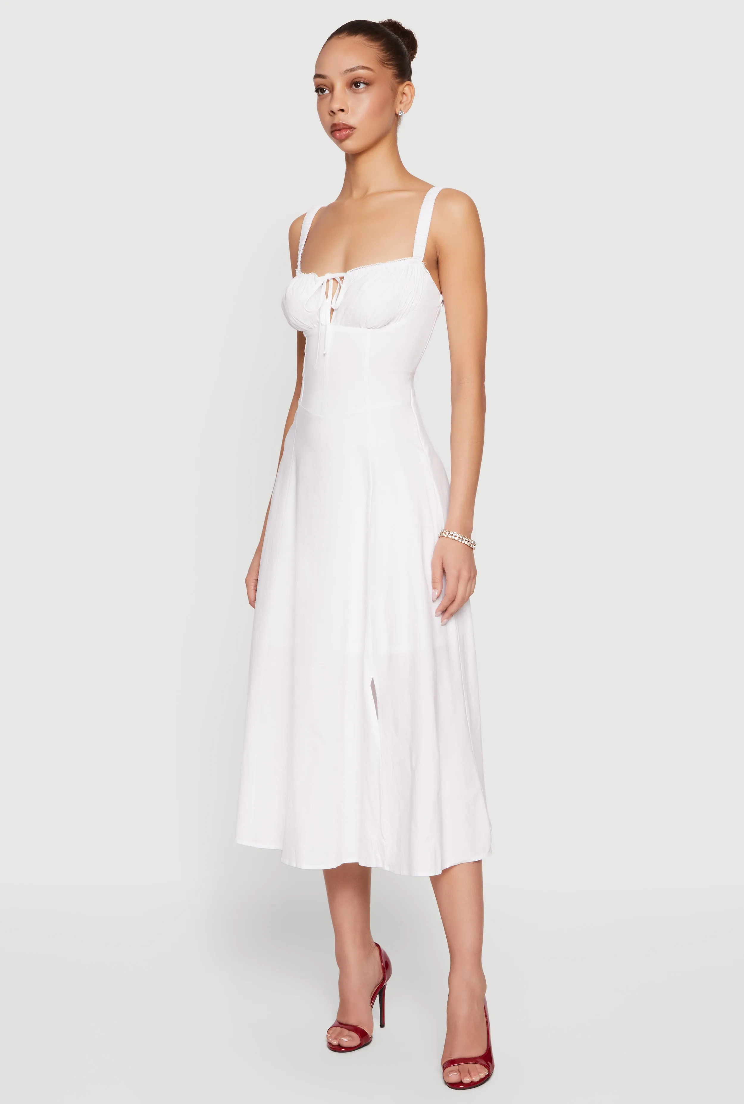 Drawstring Keyhole Lace Up Back Bustier Dress sold by Rainbow product image thumbnail 2