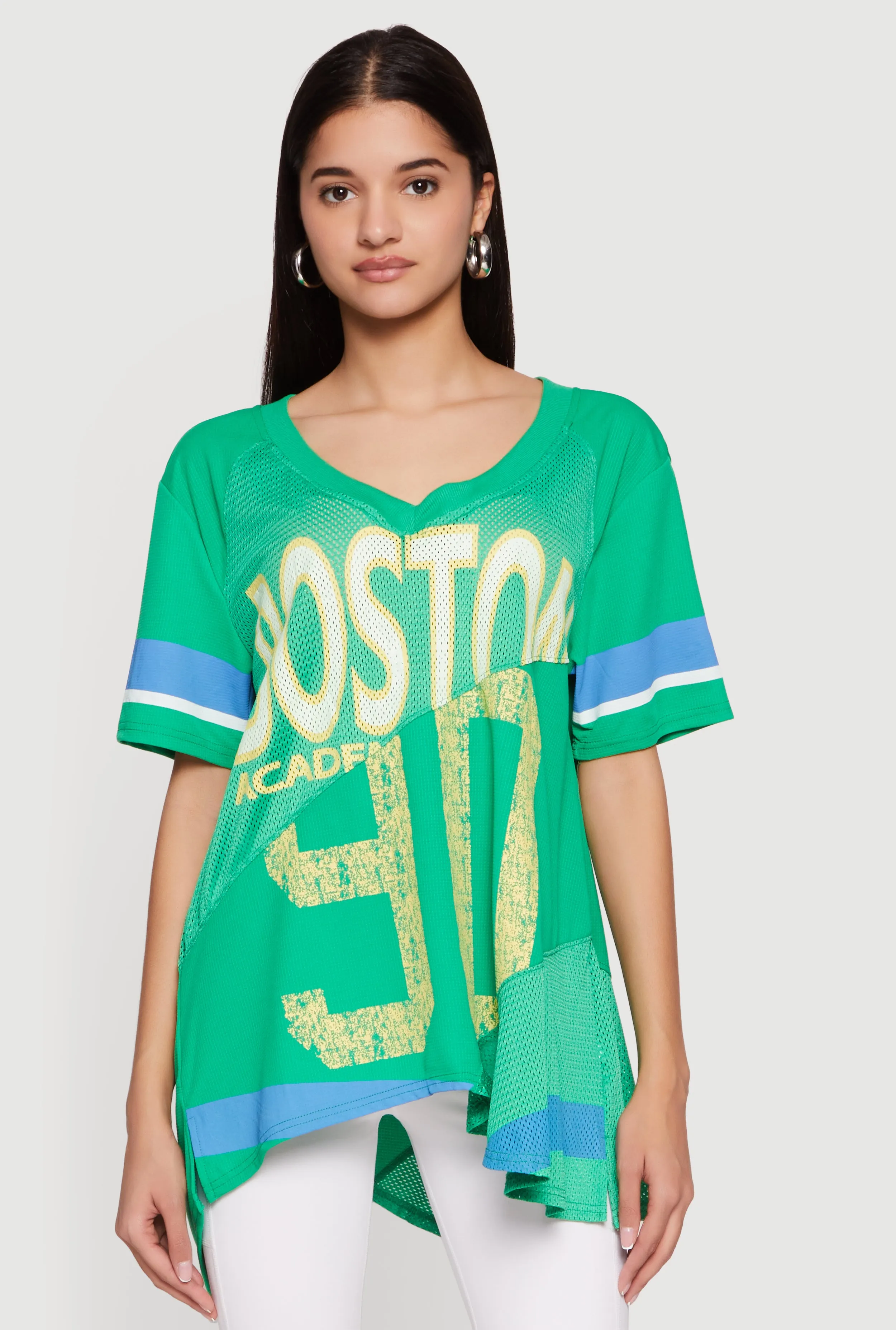 Oversized Patchwork Graphic Mesh Jersey sold by Rainbow product image thumbnail 2