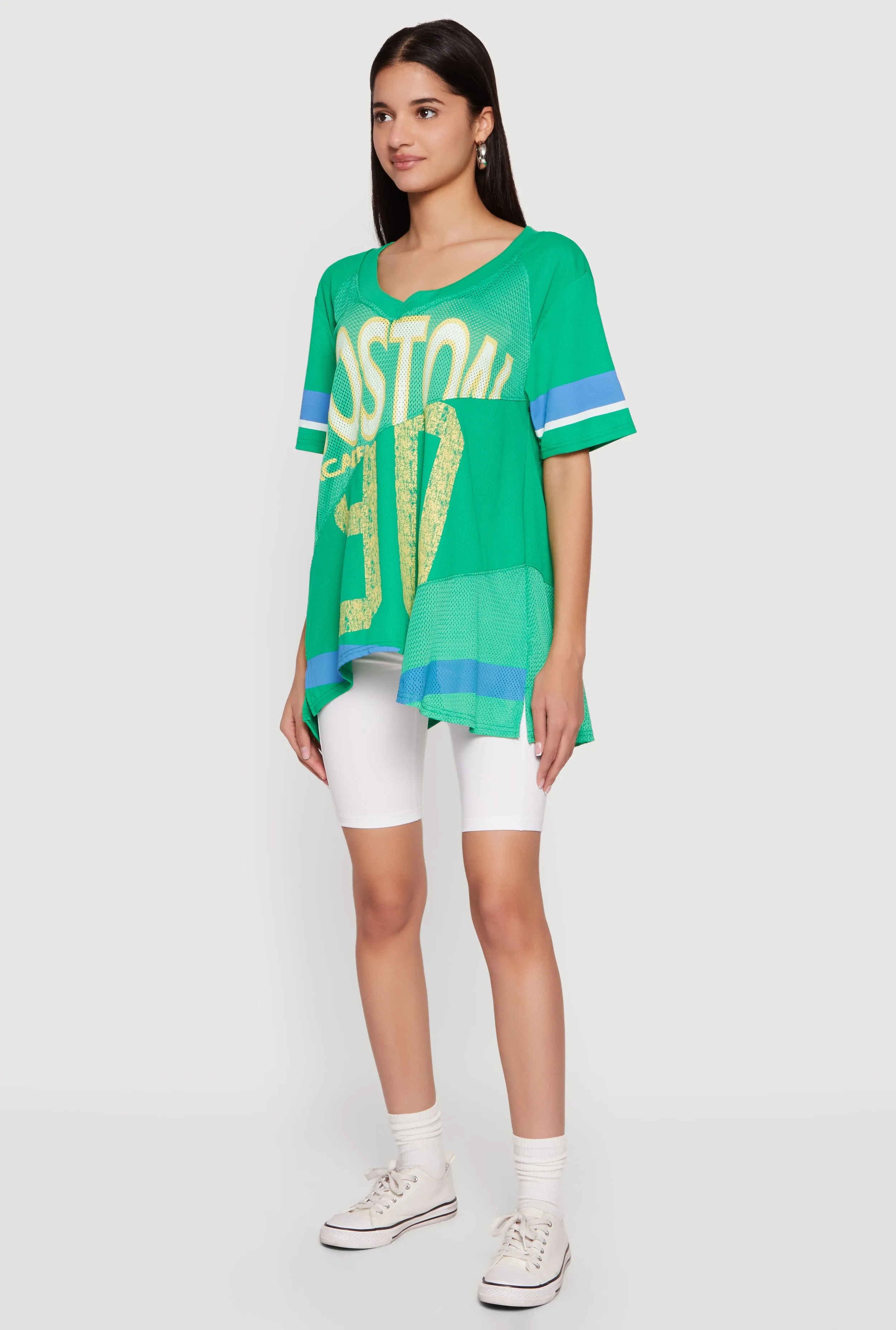 Oversized Patchwork Graphic Mesh Jersey sold by Rainbow product image thumbnail 3