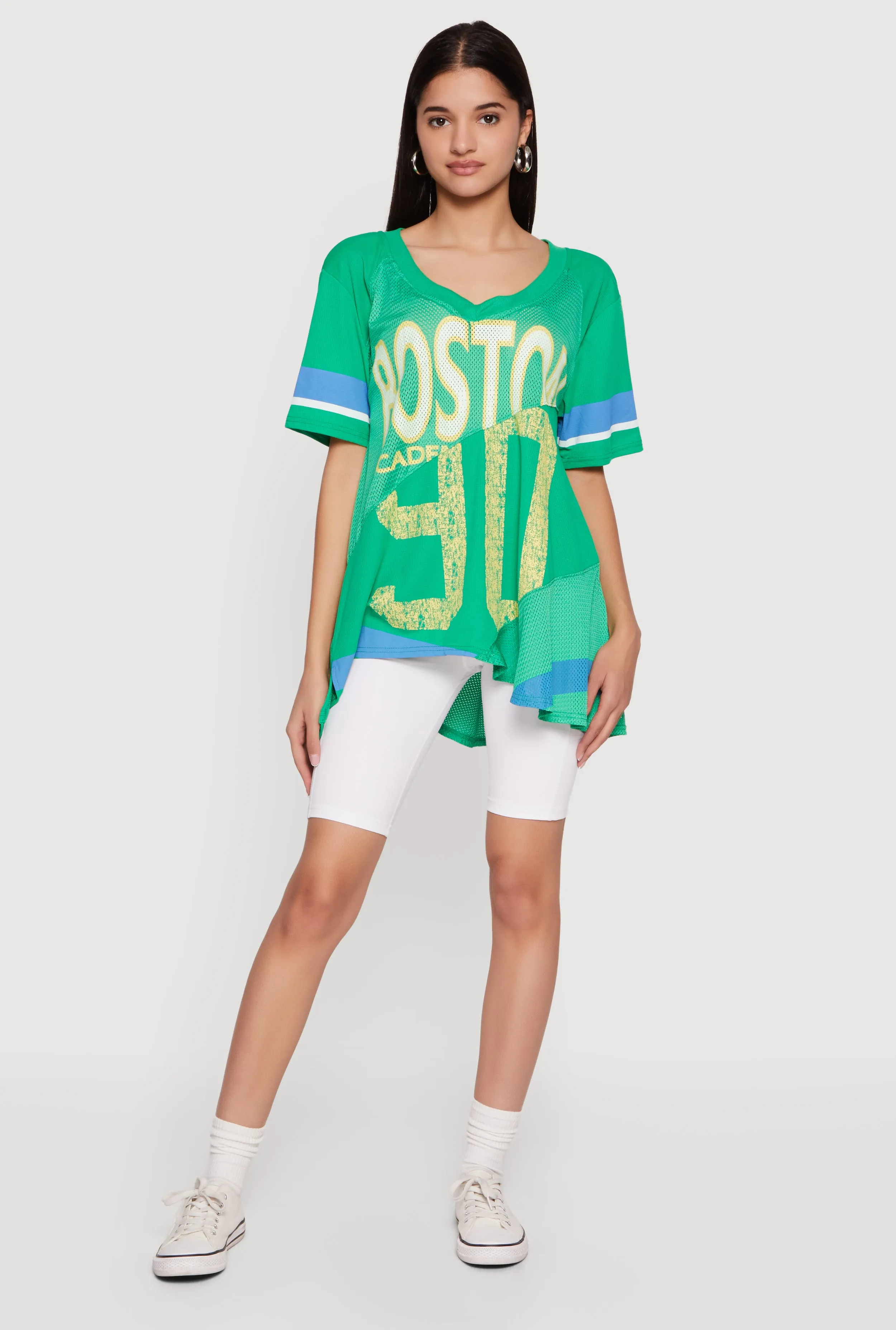 Oversized Patchwork Graphic Mesh Jersey sold by Rainbow