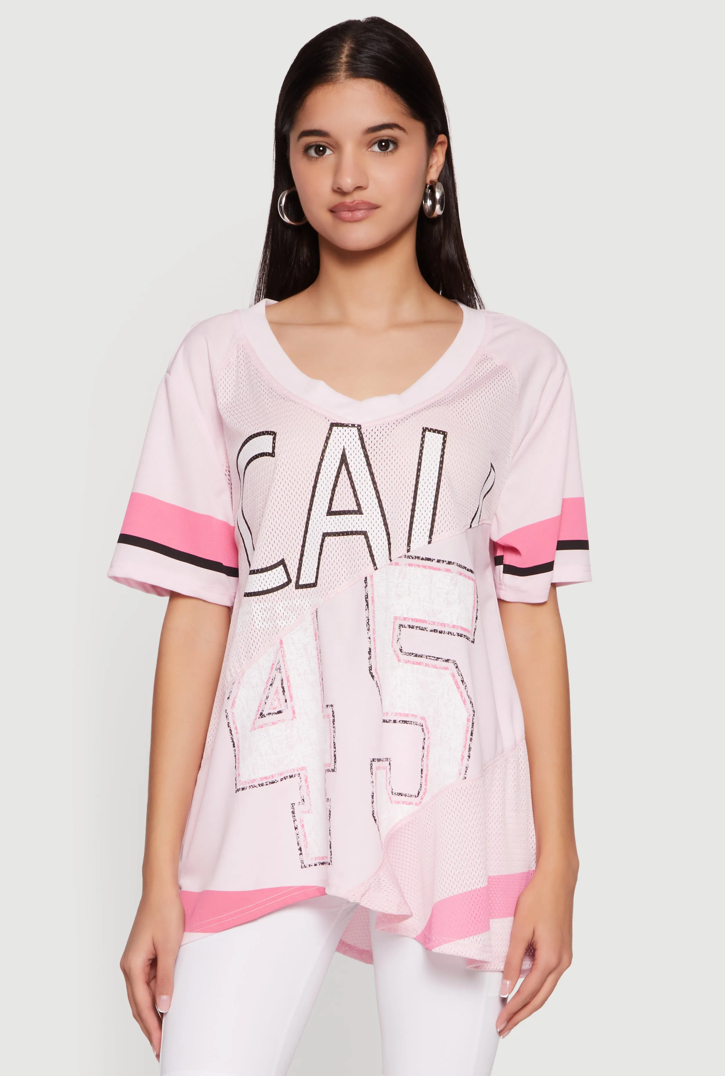 Oversized Patchwork Graphic Mesh Jersey sold by Rainbow product image thumbnail 2