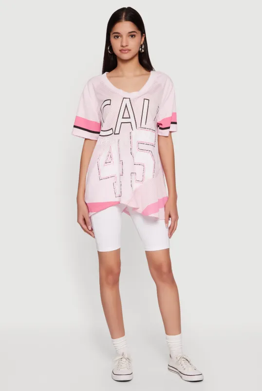 Oversized Patchwork Graphic Mesh Jersey sold by Rainbow