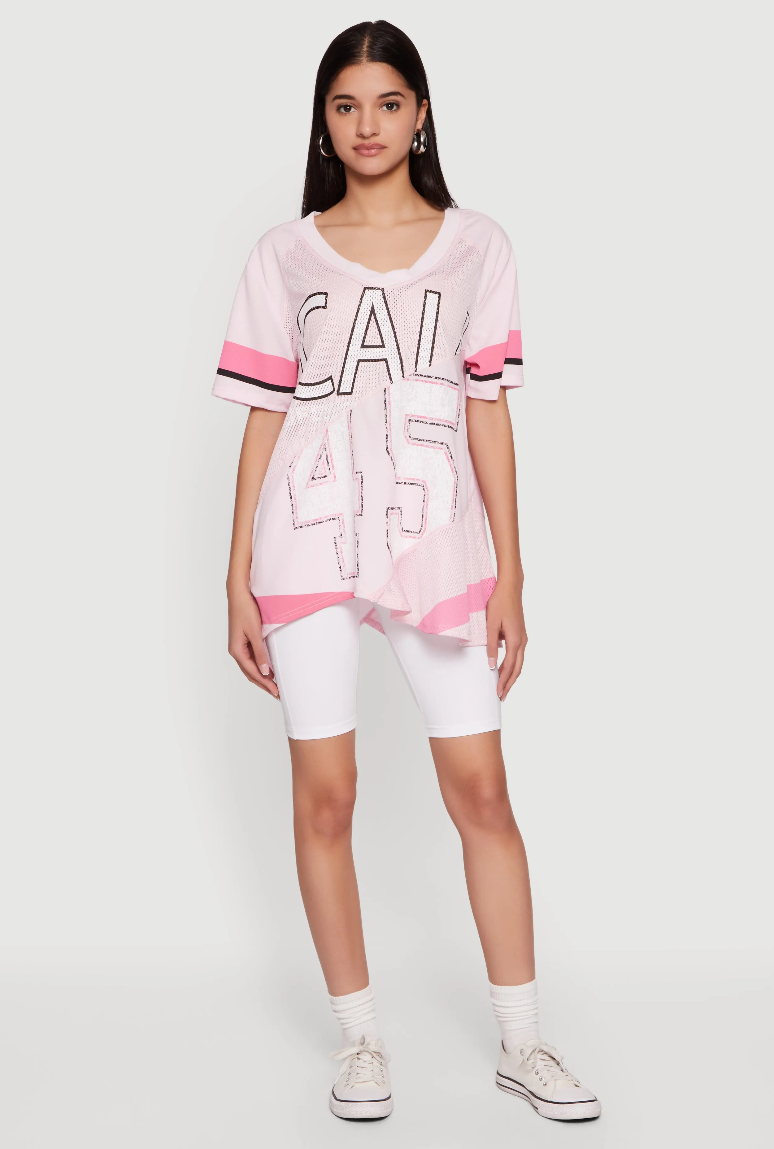 Oversized Patchwork Graphic Mesh Jersey sold by Rainbow