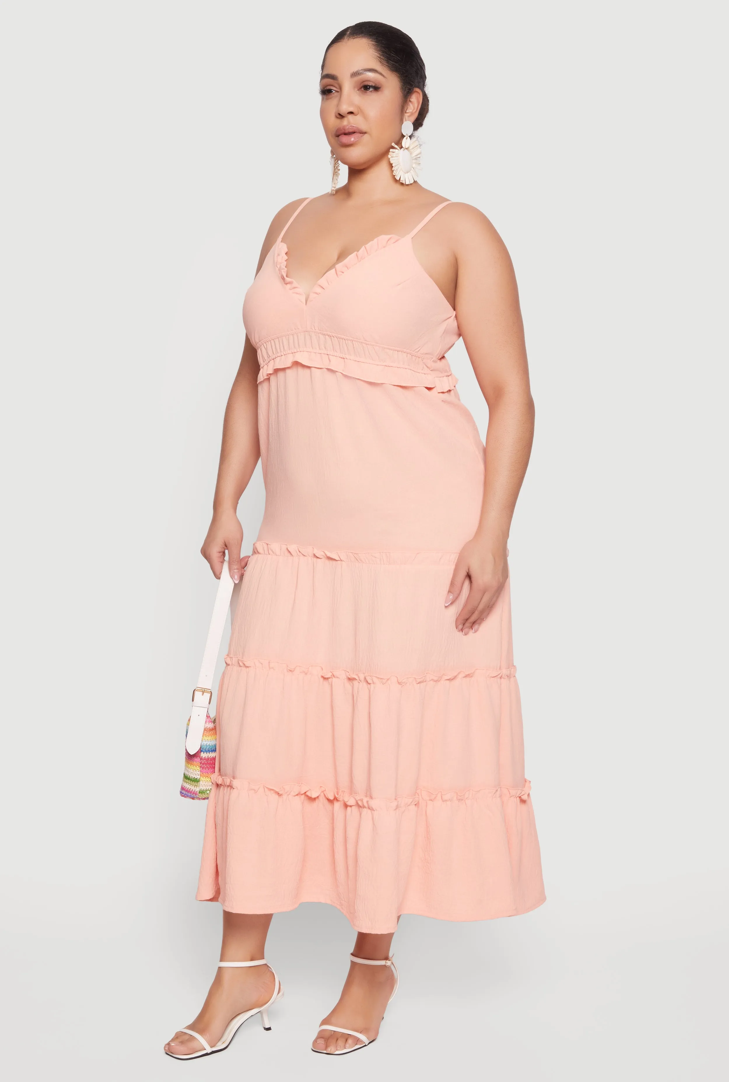 Plus Size Ruffle Trim Tiered Maxi Dress sold by Rainbow product image thumbnail 2