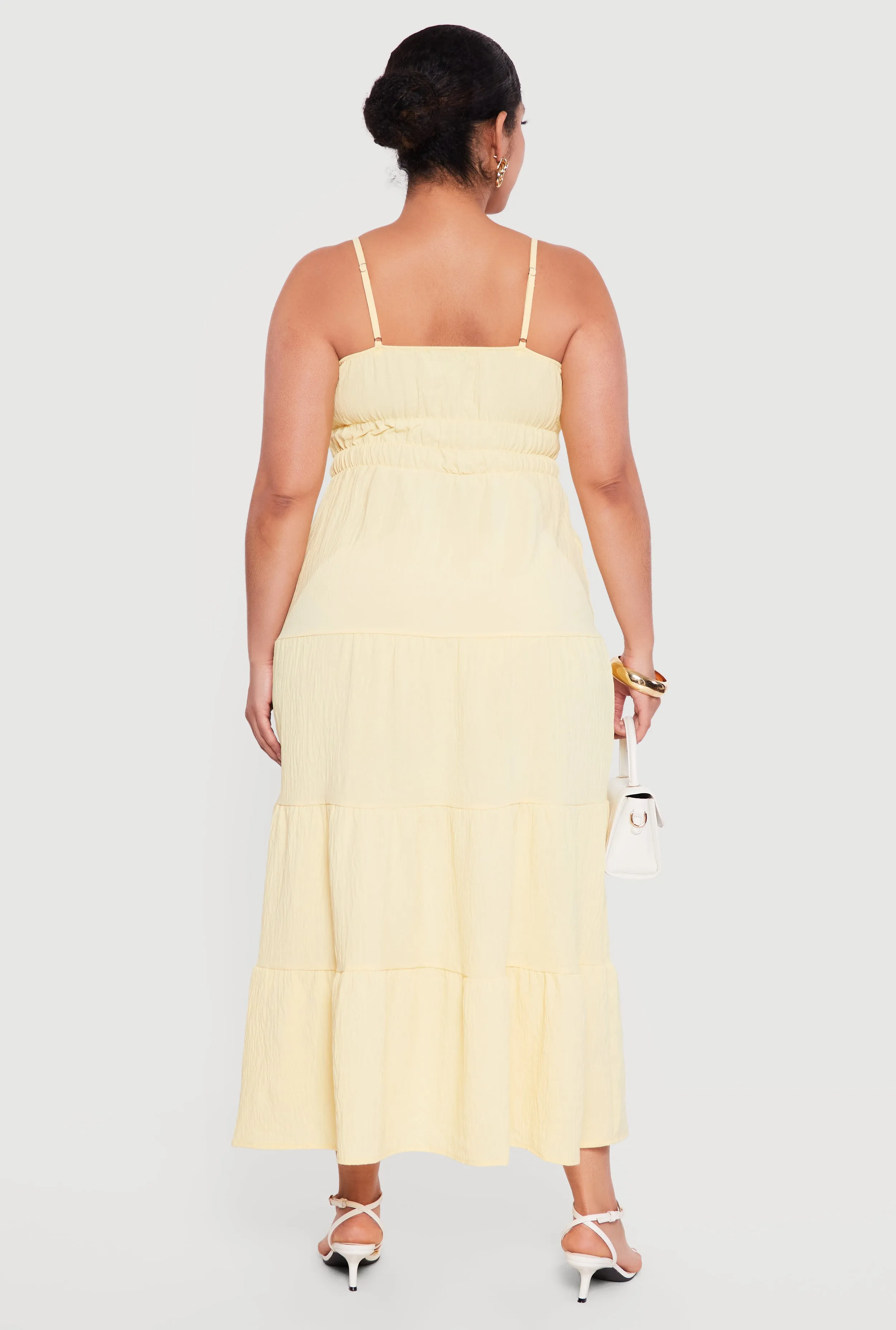 Plus Size Crepe Knit Ruffle Tiered Maxi Dress sold by Rainbow product image thumbnail 3