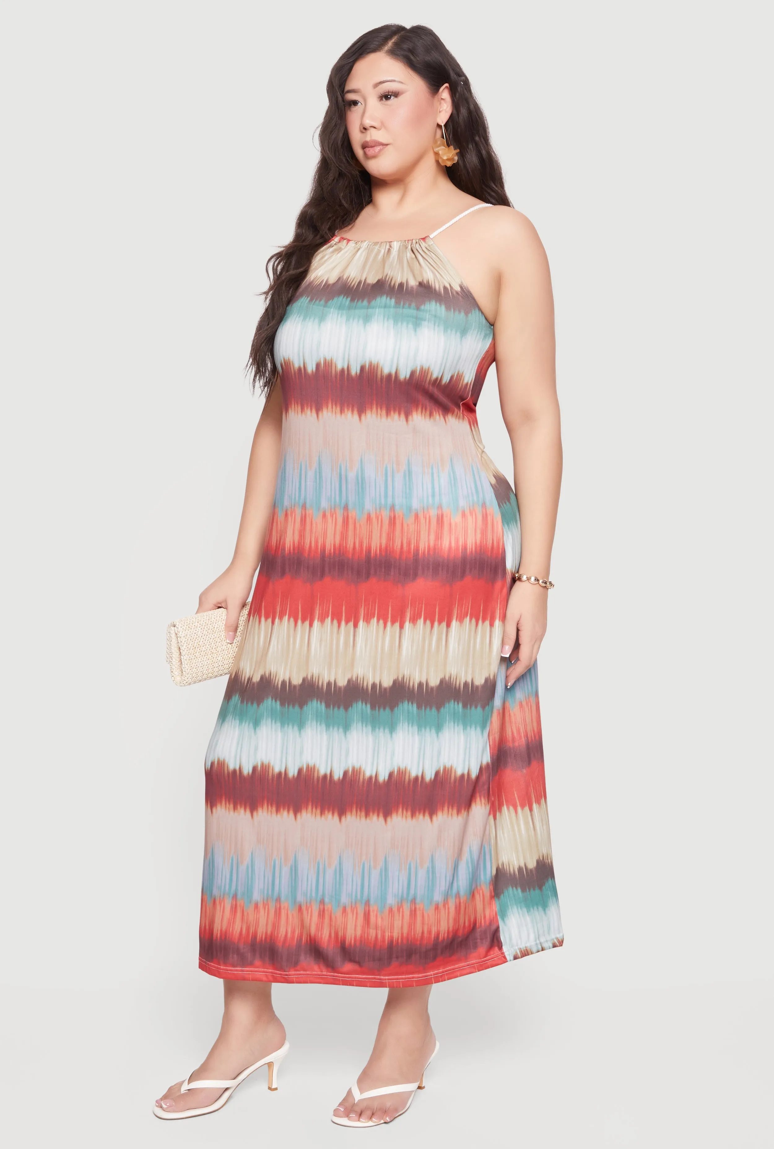 Plus Size Patterned Sleeveless Maxi Dress sold by Rainbow product image thumbnail 2