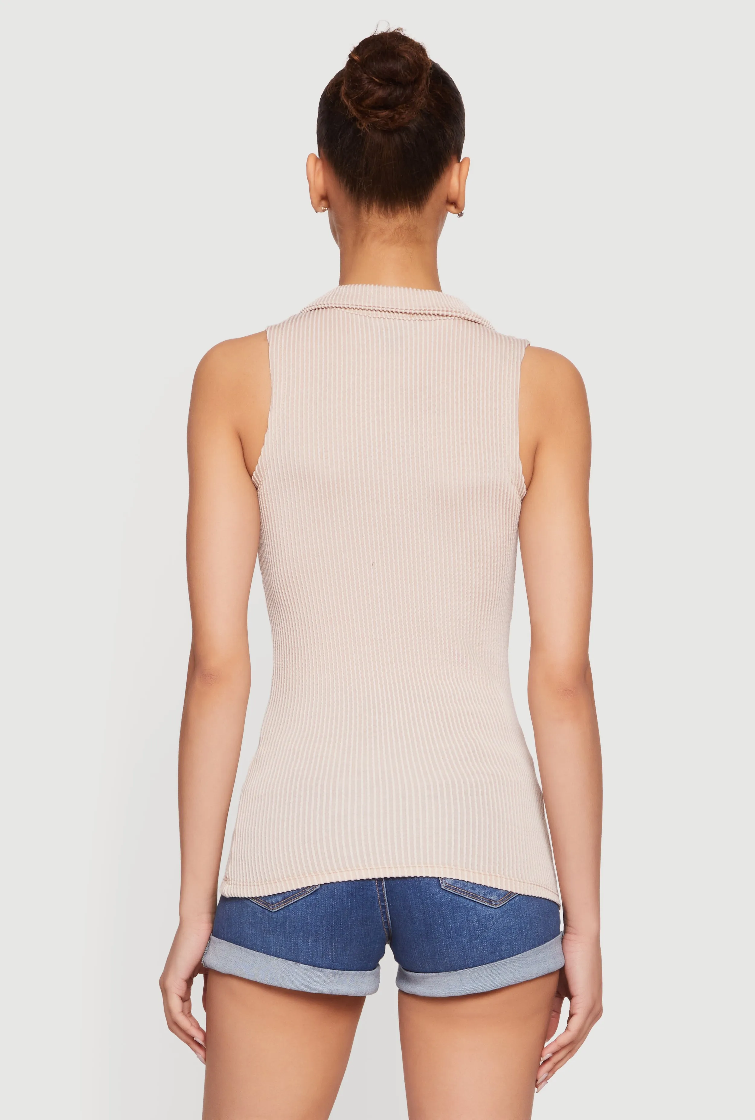 Sleeveless Ribbed Knit Polo Top sold by Rainbow product image thumbnail 5