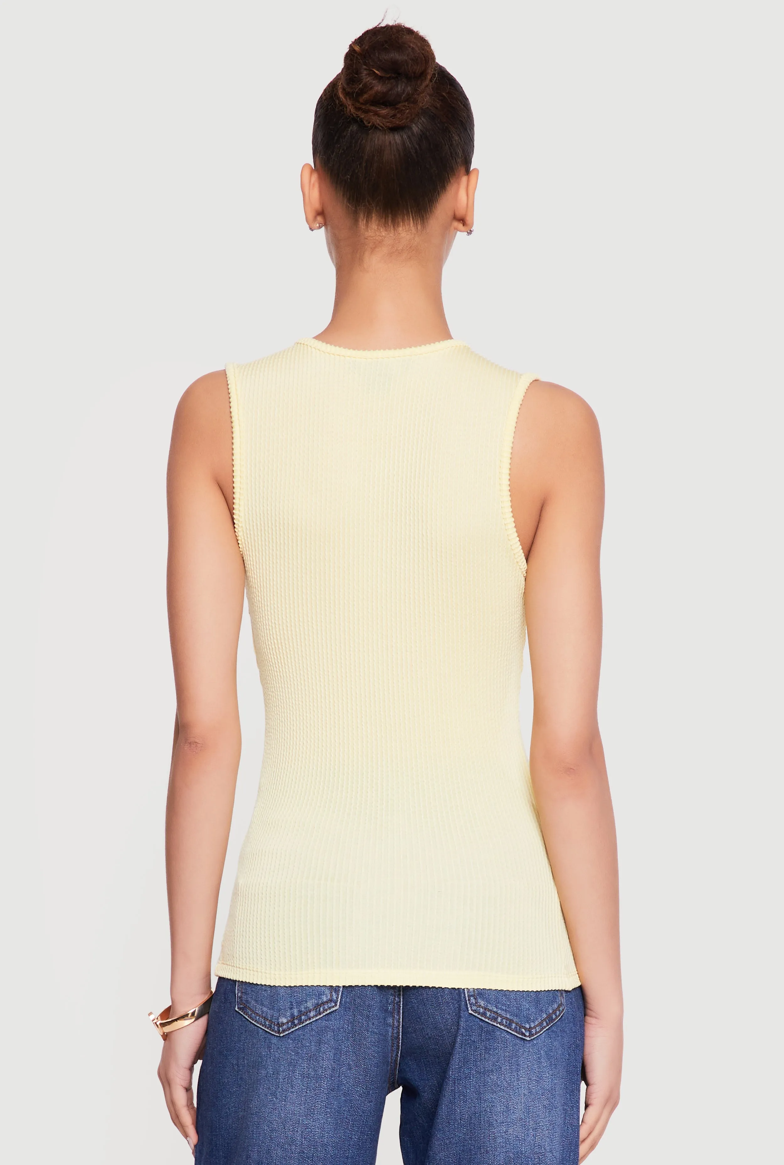 Sleeveless Button Front Crew Neck Top sold by Rainbow product image thumbnail 5