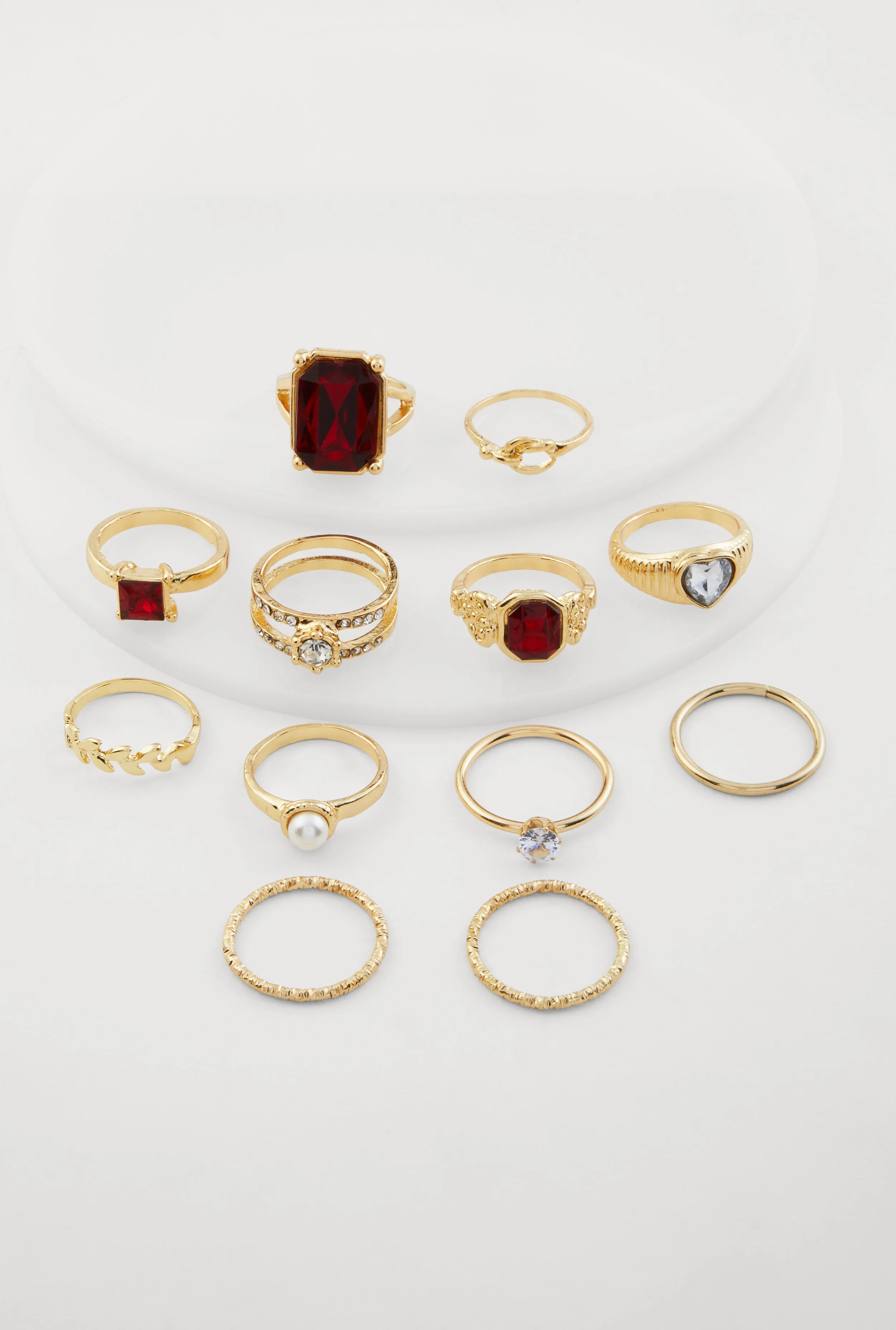 Assorted Faux Pearl and Cubic Zirconia Rings Set of 12 sold by Rainbow