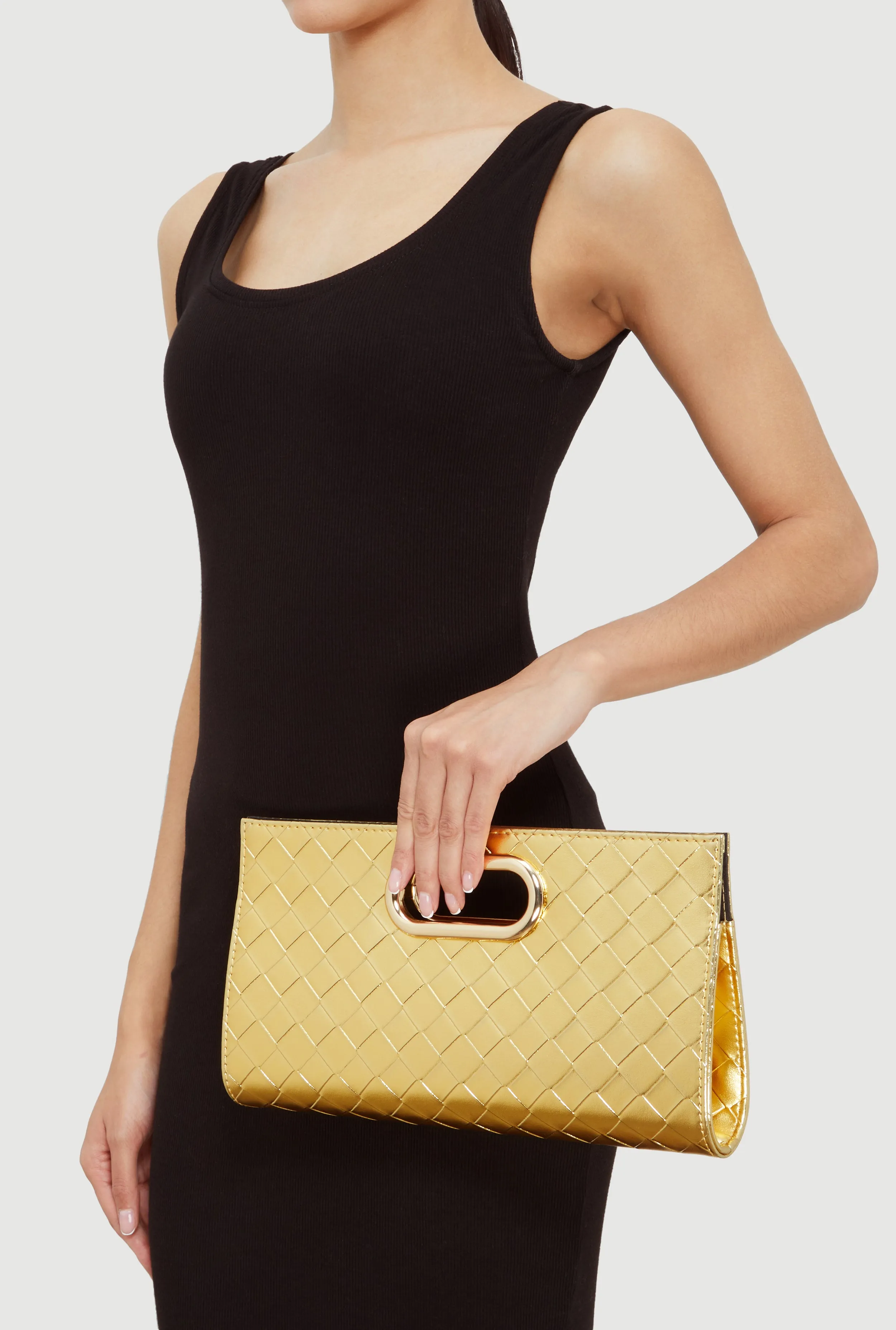 Basketweave Cut Out Handle Clutch sold by Rainbow product image thumbnail 2