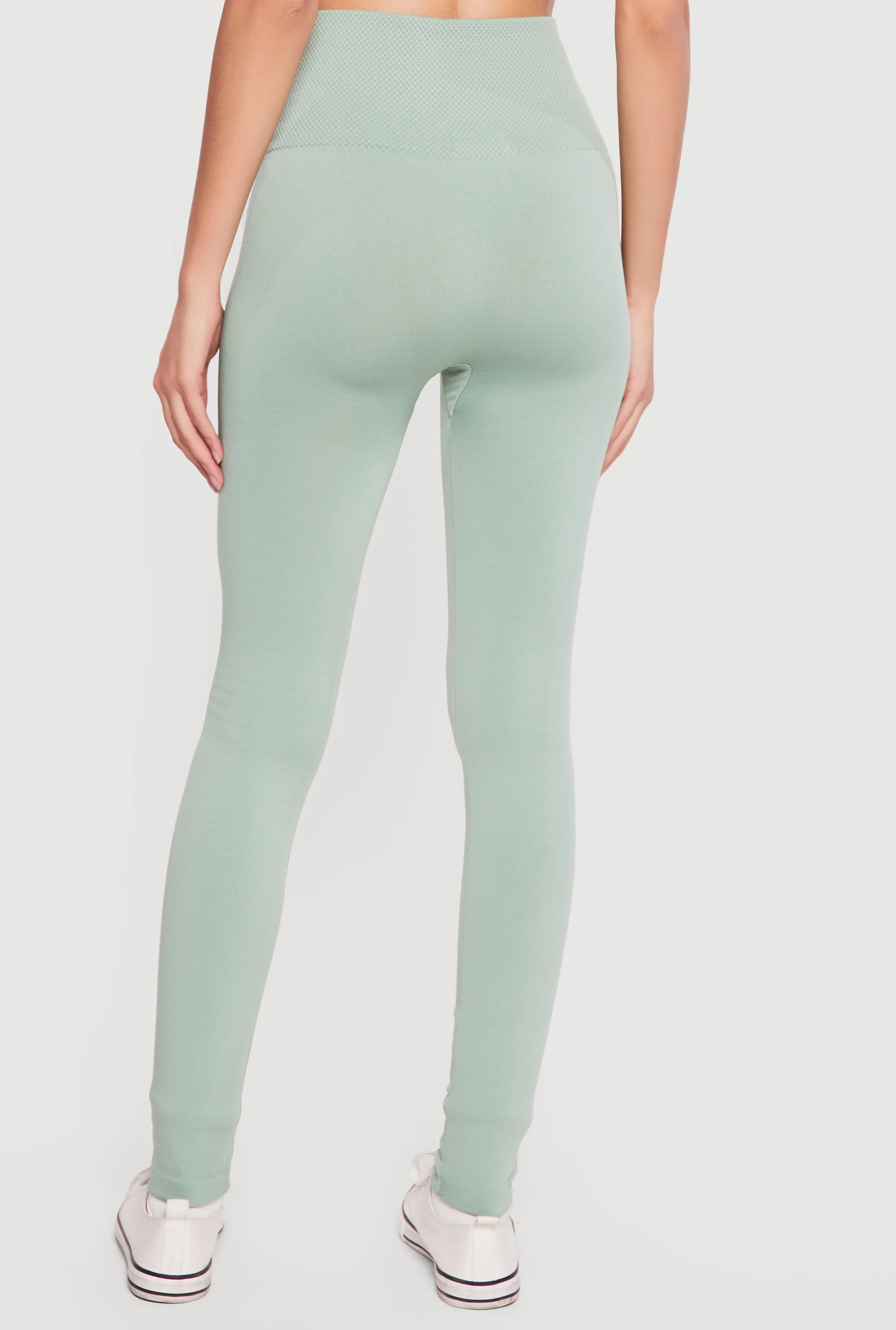 High Waisted Waffle Knit Fleece Lined Leggings sold by Rainbow product image thumbnail 5