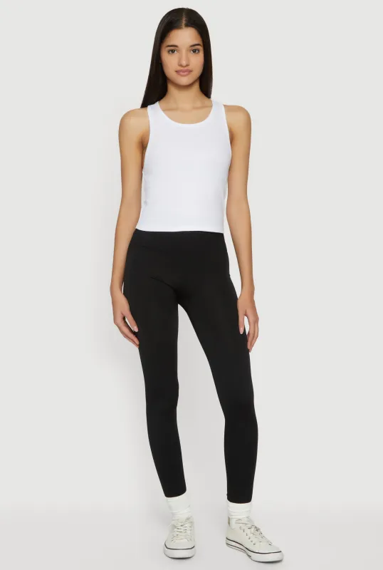 High Waisted Waffle Knit Fleece Lined Leggings sold by Rainbow