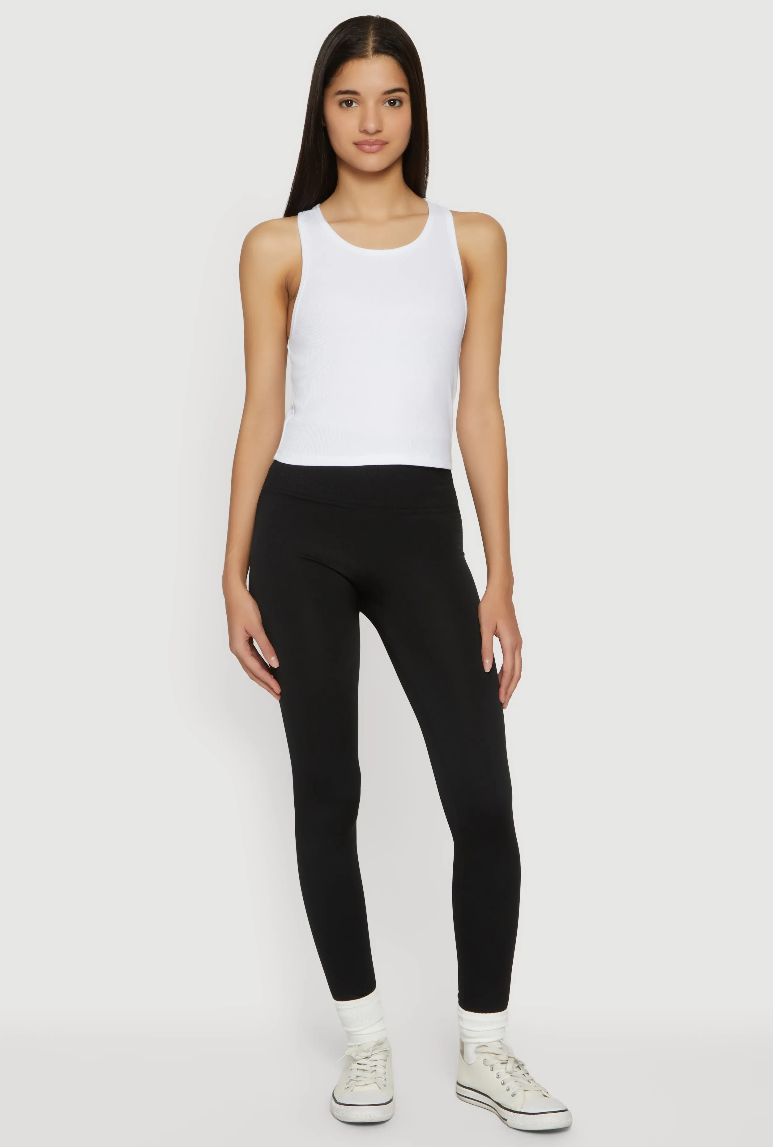 High Waisted Waffle Knit Fleece Lined Leggings sold by Rainbow