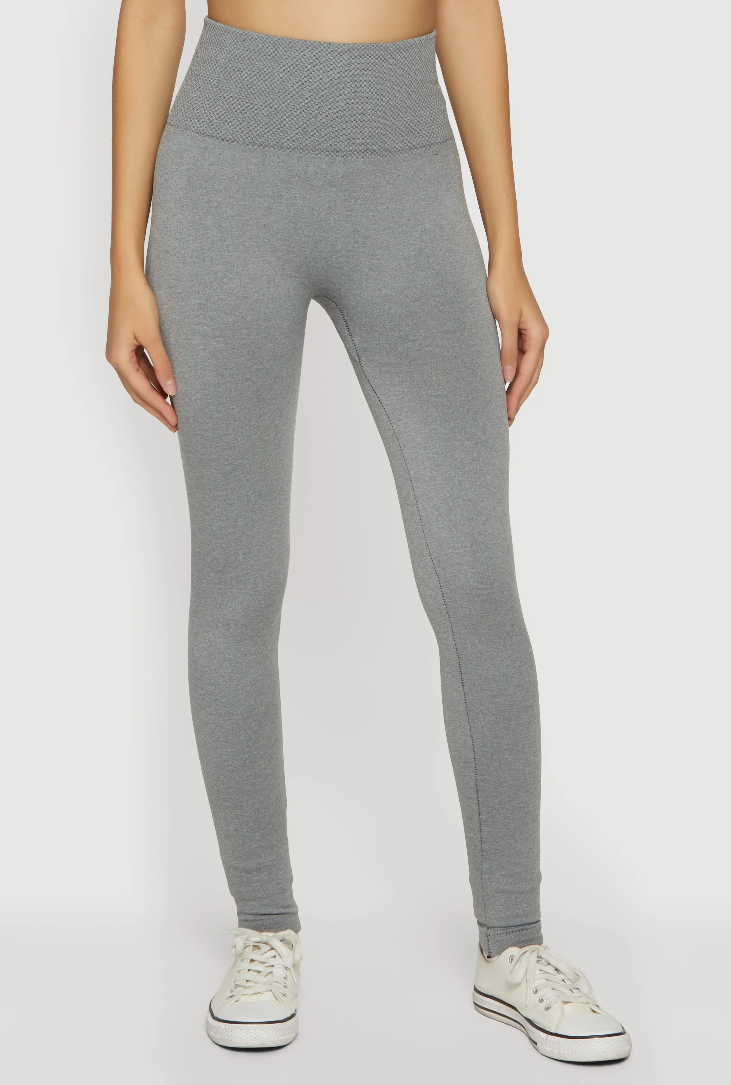 High Waisted Waffle Knit Fleece Lined Leggings sold by Rainbow product image thumbnail 3