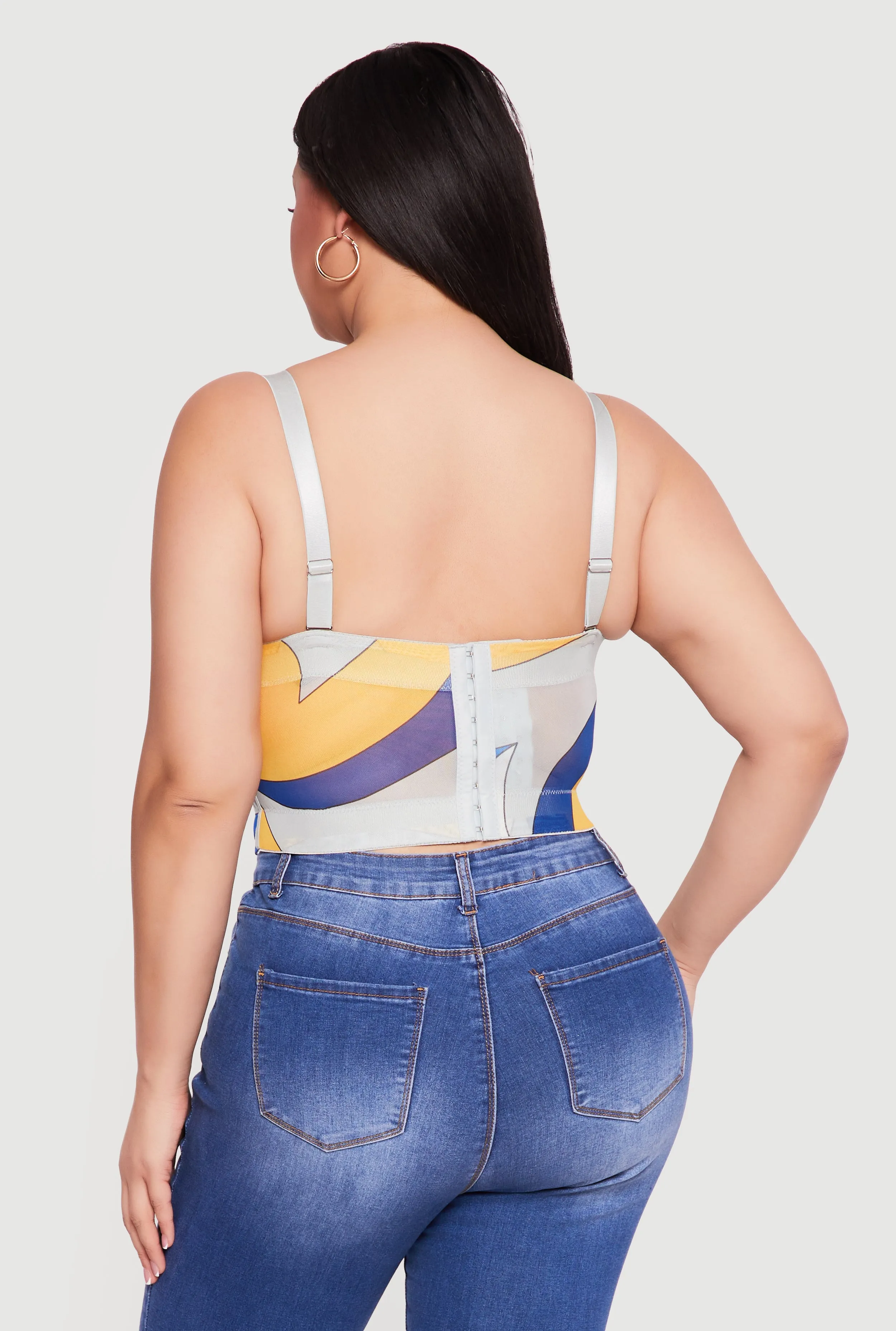 Plus Size Convertible Patterned Mesh Bustier Crop Top sold by Rainbow product image thumbnail 5
