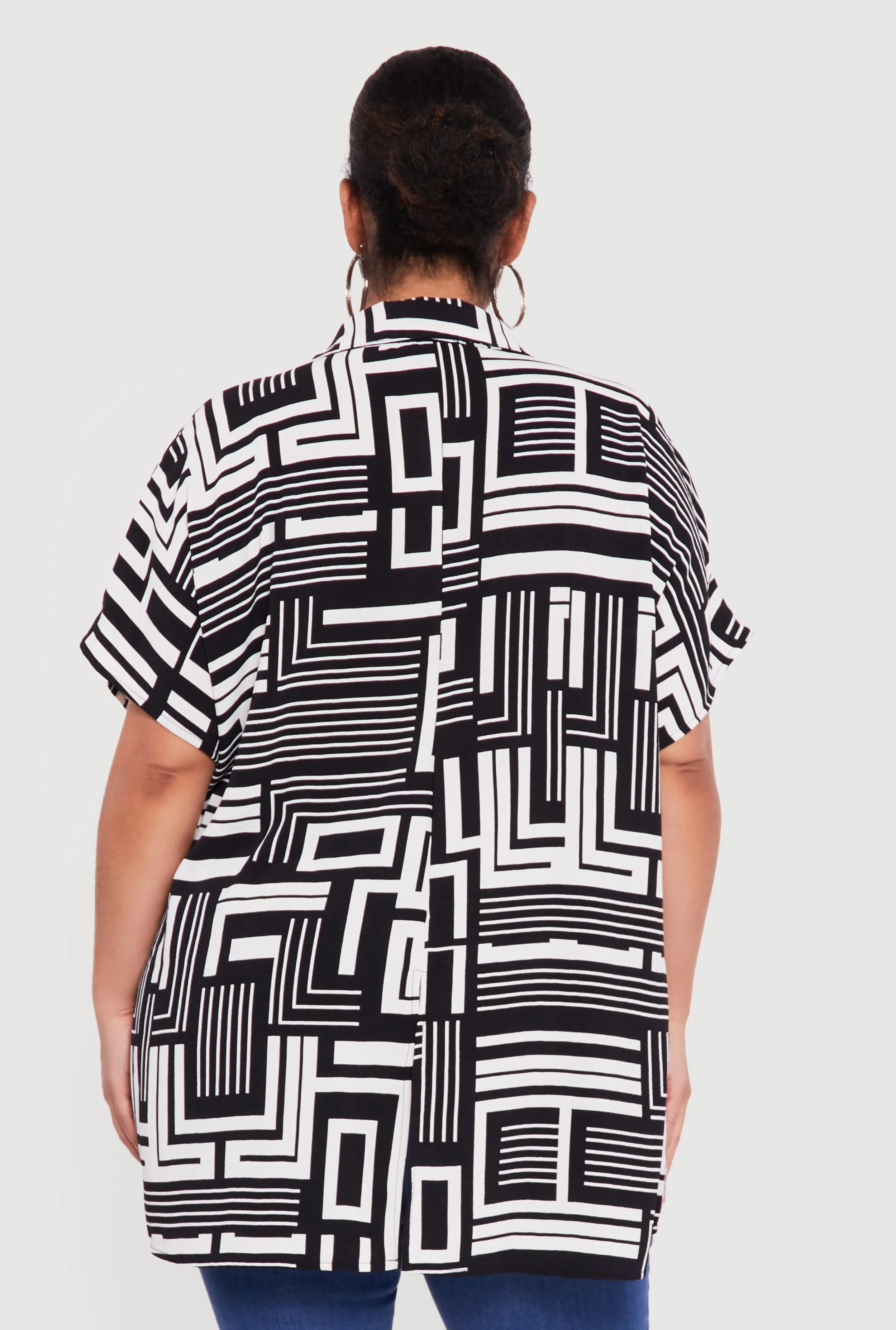 Plus Size Crepe Knit Side Slit Tunic Shirt sold by Rainbow product image thumbnail 5