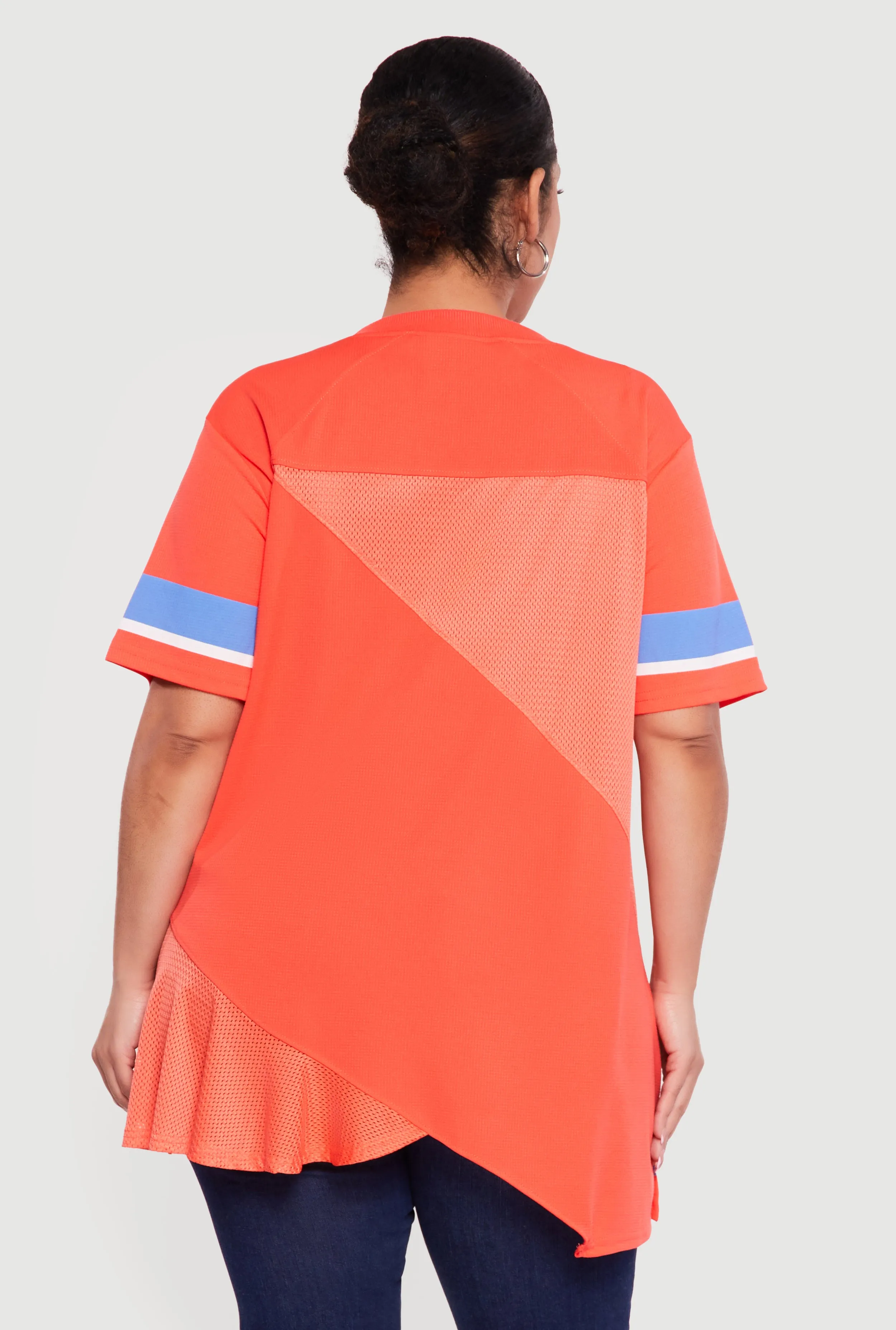 Plus Size Oversized Cali 45 Patchwork Graphic Mesh Jersey sold by Rainbow product image thumbnail 5