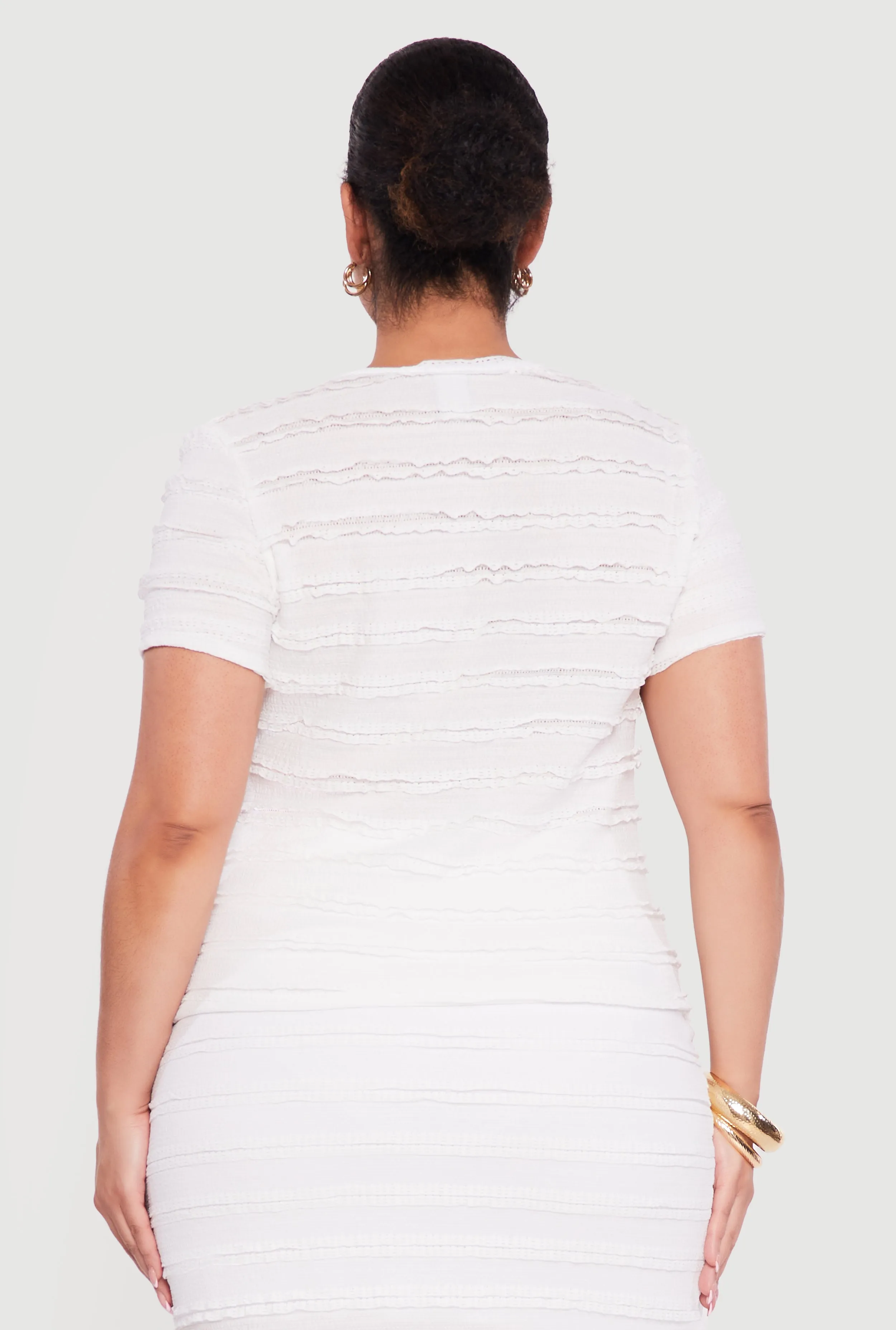 Plus Size Ruffled Detail Slit Front Blouse sold by Rainbow product image thumbnail 5