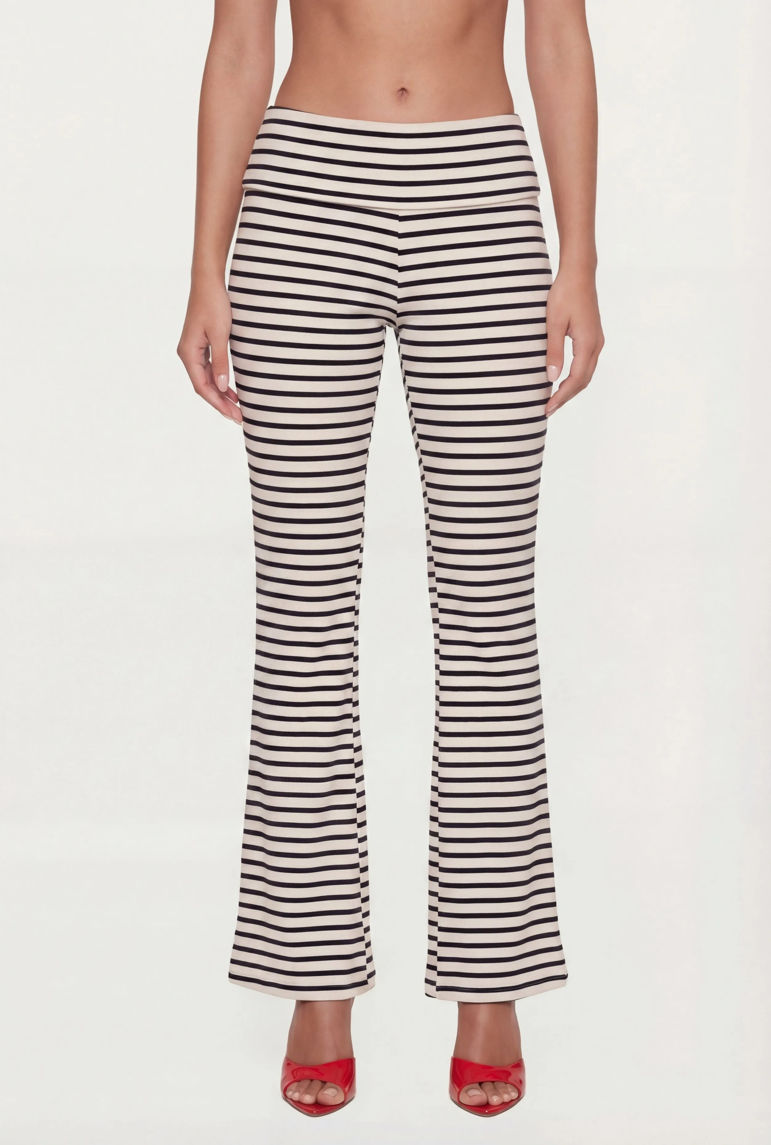 Striped Fold Over Flare Pants sold by Rainbow product image thumbnail 3