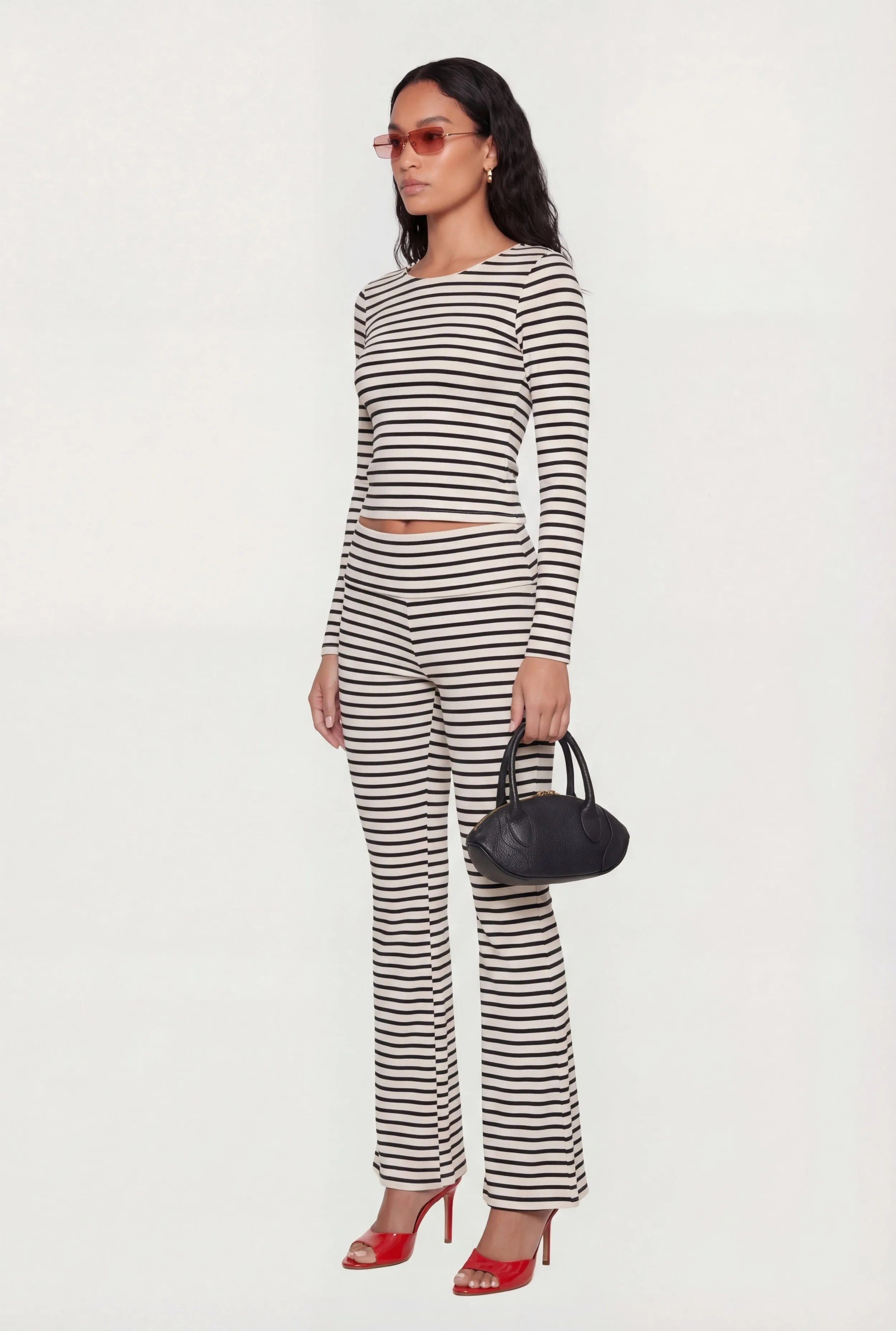 Striped Fold Over Flare Pants sold by Rainbow product image thumbnail 2