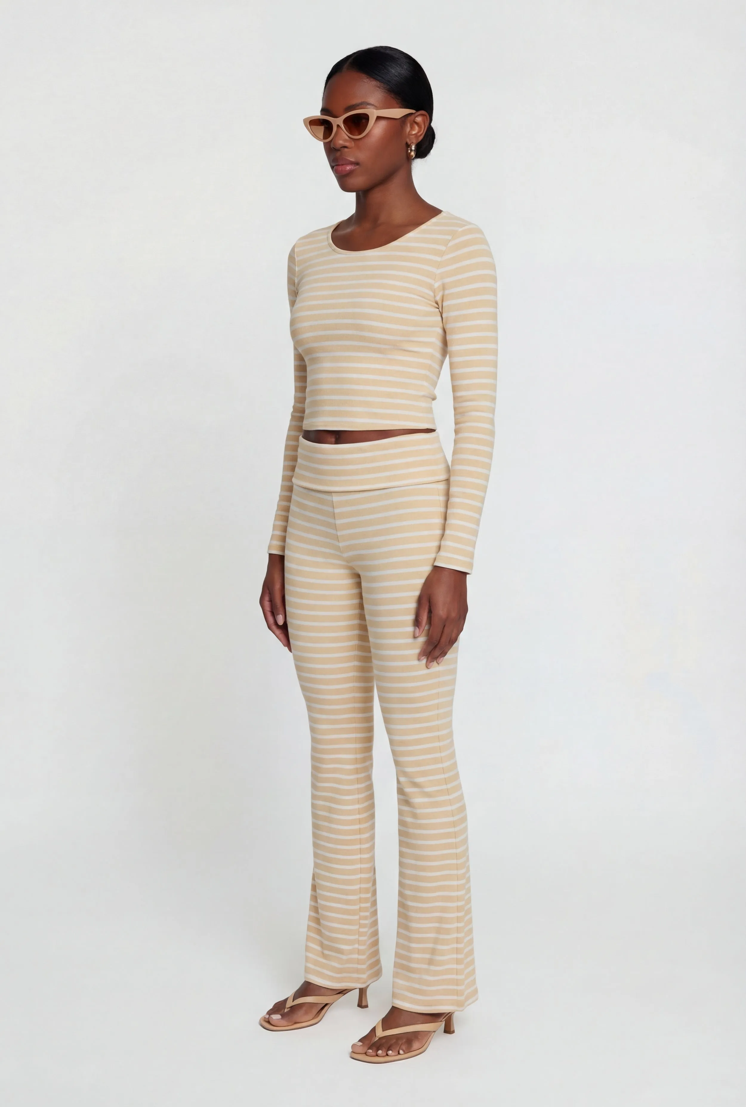 Striped Long Sleeve Crop Top sold by Rainbow product image thumbnail 3