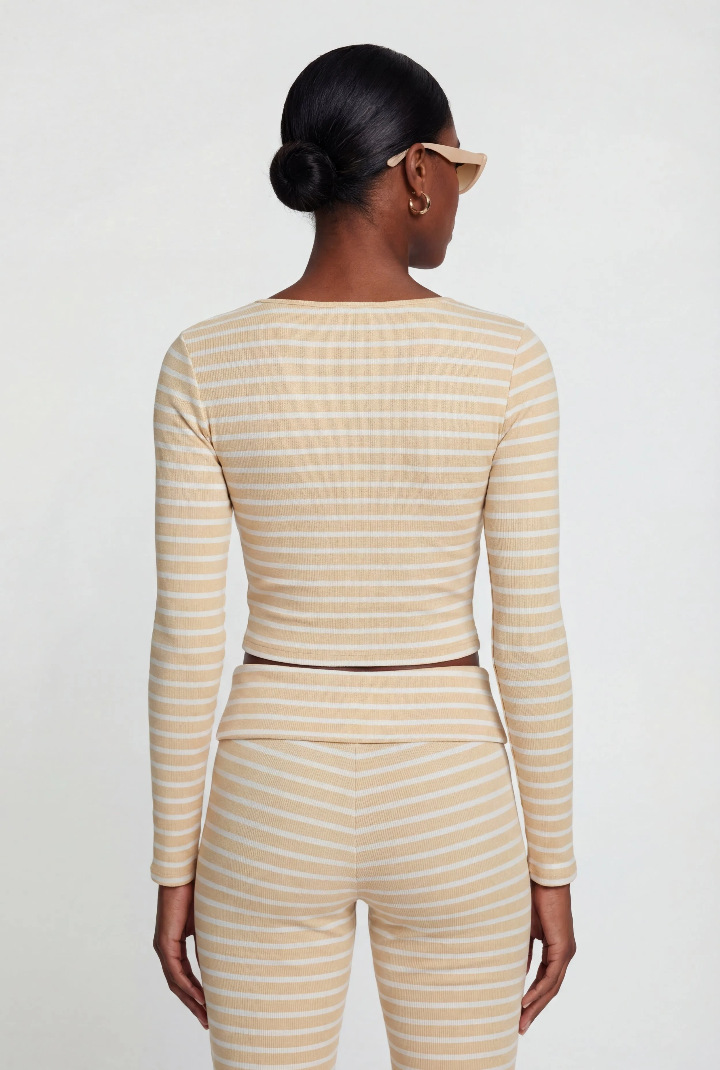 Striped Long Sleeve Crop Top sold by Rainbow product image thumbnail 5