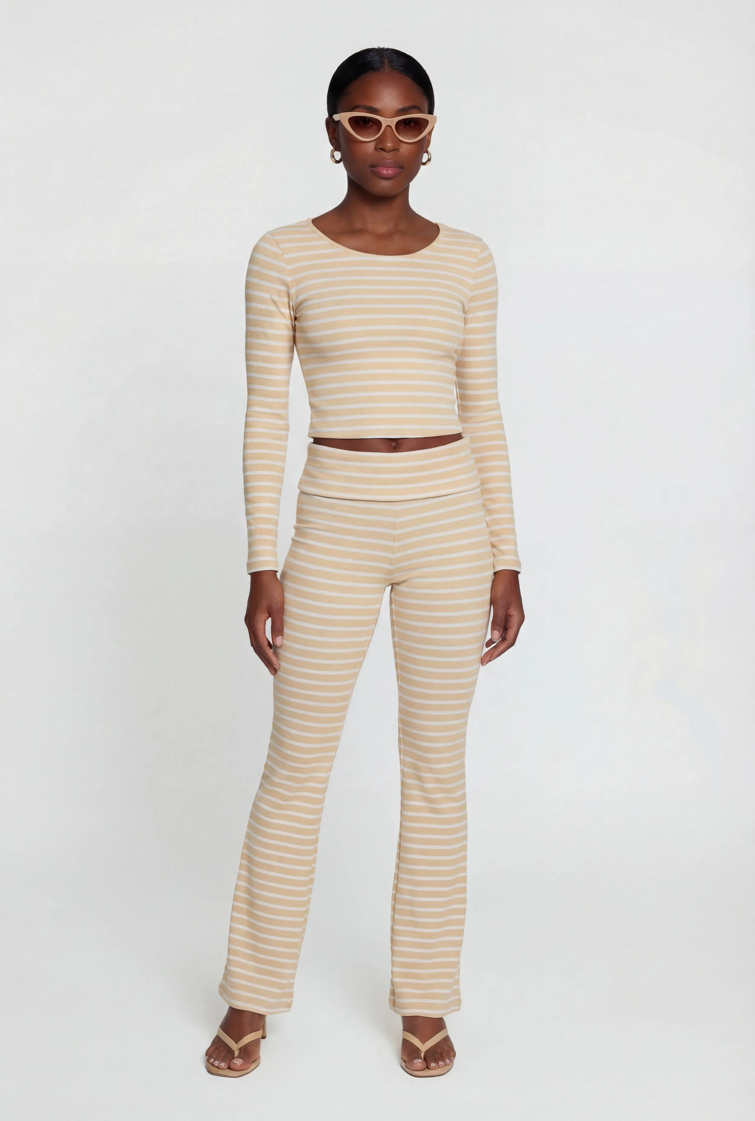 Striped Long Sleeve Crop Top sold by Rainbow product image thumbnail 2