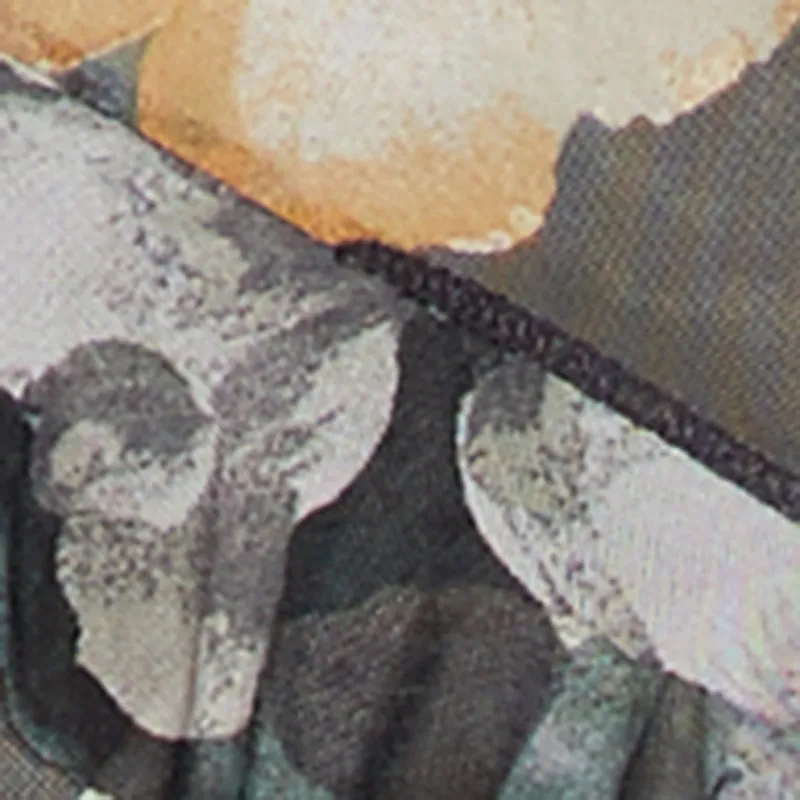 Floral Mesh Ruffle Trim Halter Mini Dress sold by Rainbow product image thumbnail 4