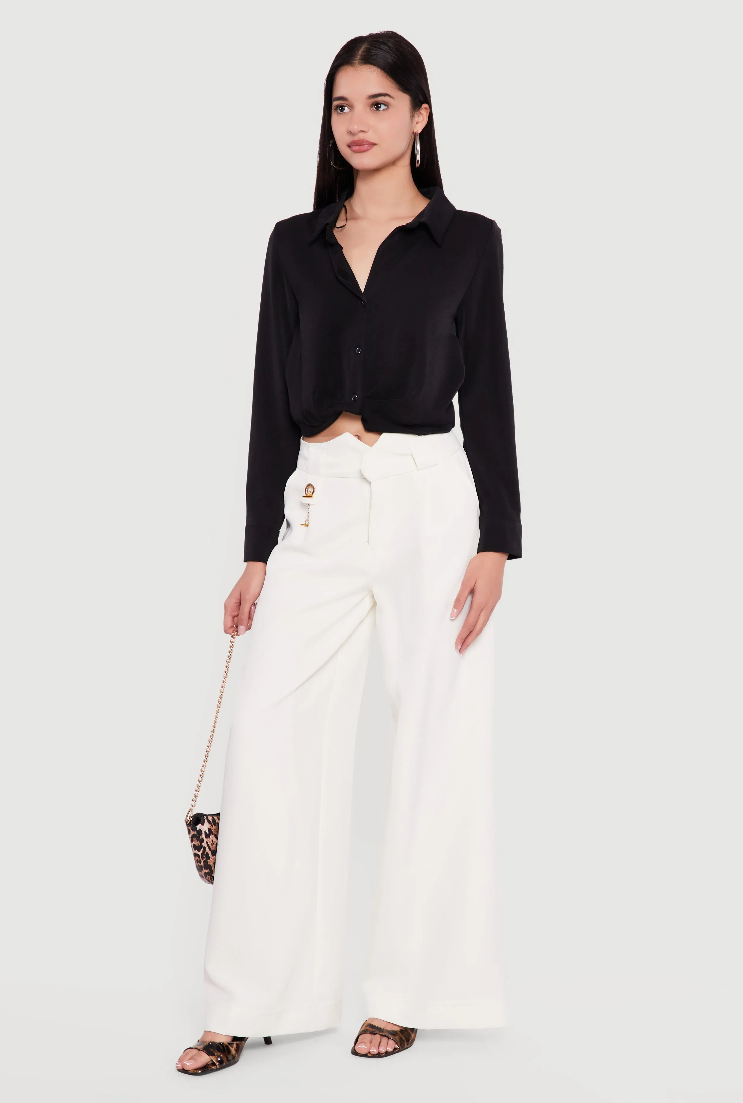 Metallic Detail Wide Leg Palazzo Pants sold by Rainbow product image thumbnail 2