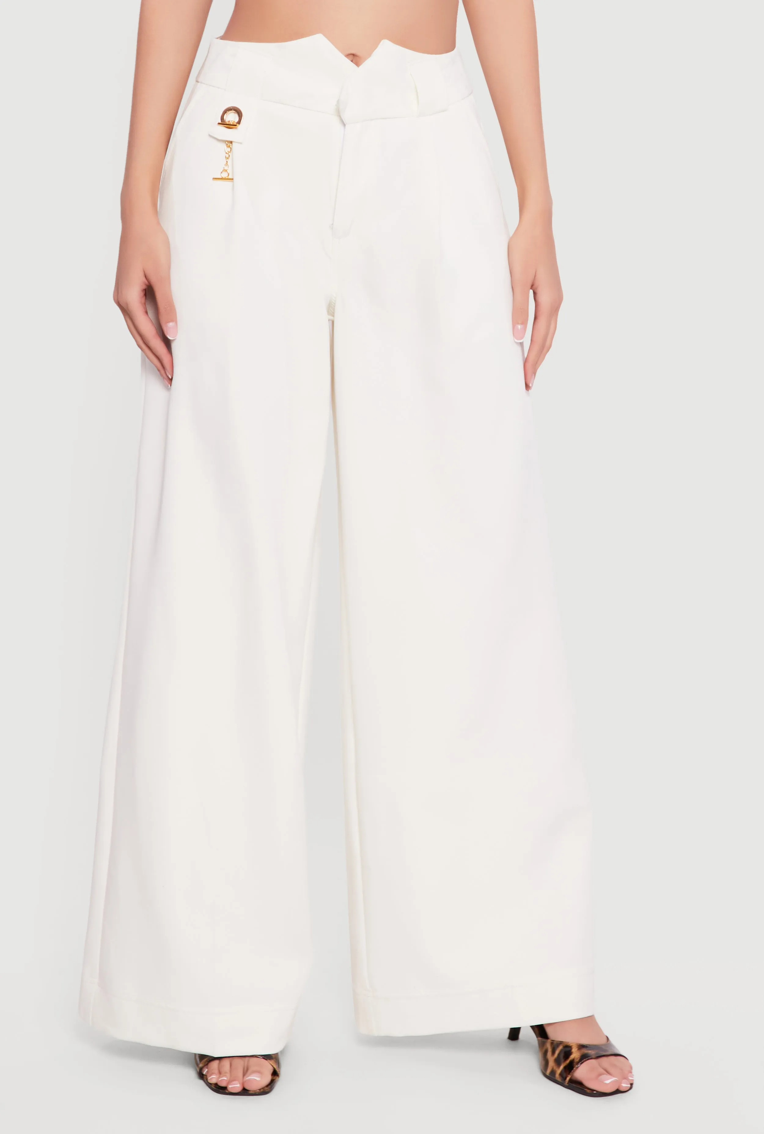 Metallic Detail Wide Leg Palazzo Pants sold by Rainbow product image thumbnail 3