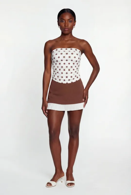 Patterned Ruched Side Tube Top sold by Rainbow