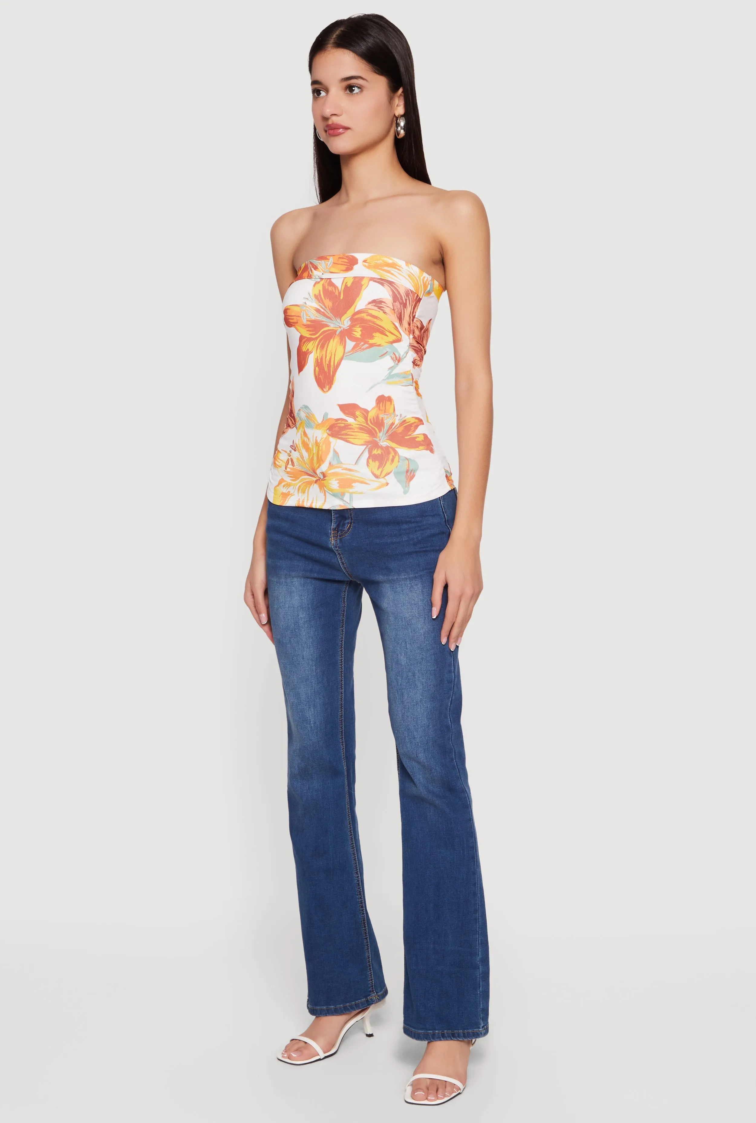 Patterned Ruched Side Tube Top sold by Rainbow product image thumbnail 3