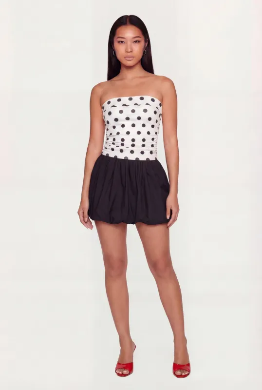 Patterned Ruched Side Tube Top sold by Rainbow