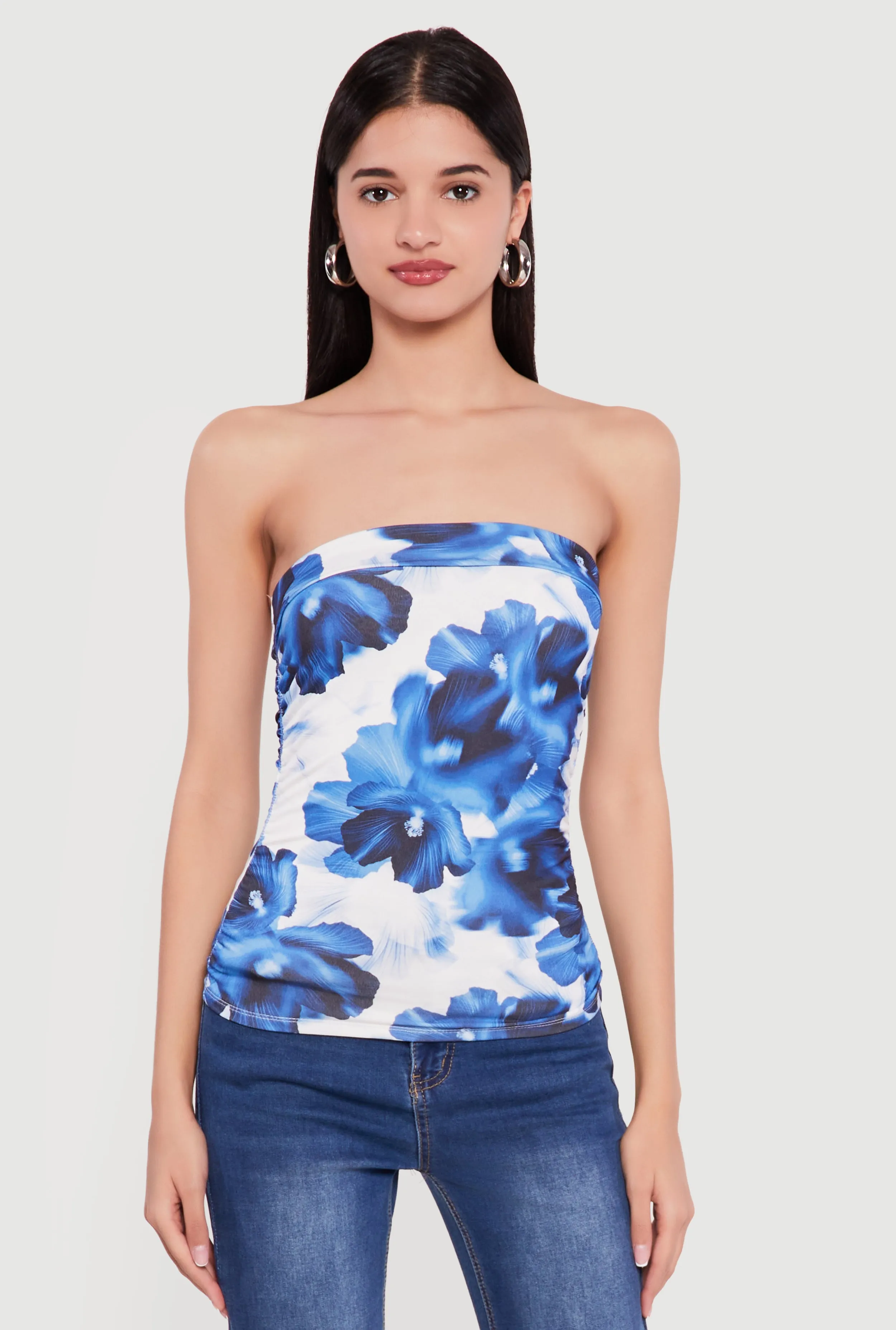 Patterned Ruched Side Tube Top sold by Rainbow product image thumbnail 2