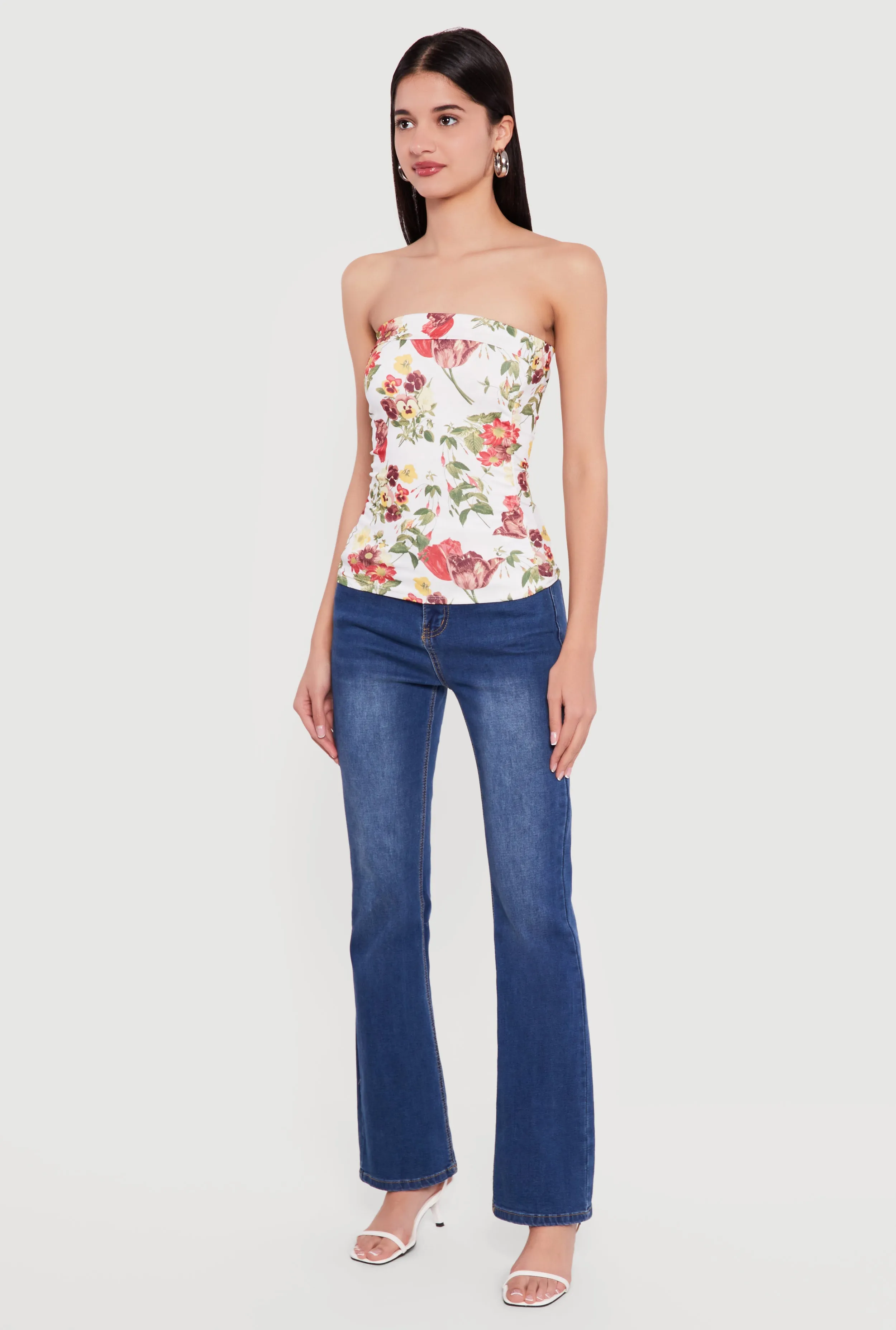 Patterned Ruched Side Tube Top sold by Rainbow product image thumbnail 3