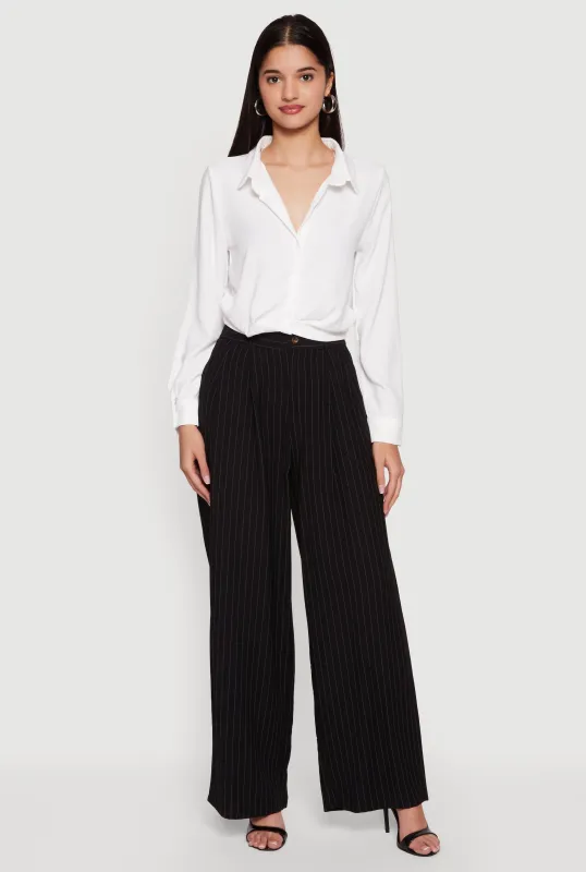 Crepe Knit Cropped Button Front Shirt made by iris