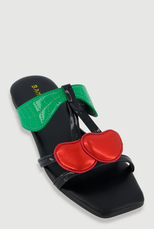 Cherry Open Toe Slide Sandals sold by Rainbow