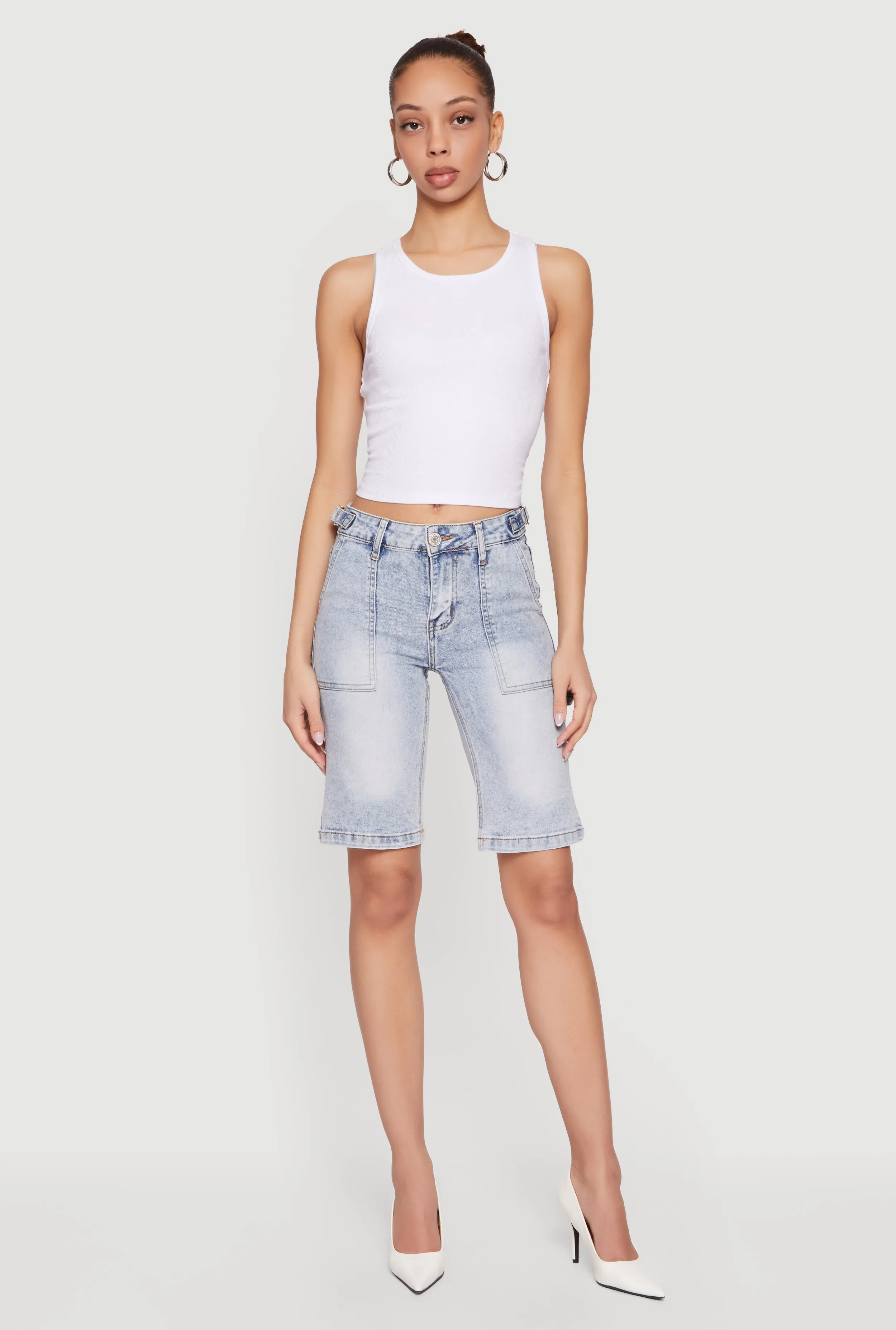 VIP Denim Bermuda Shorts with Strap Detail sold by Rainbow product image thumbnail 3