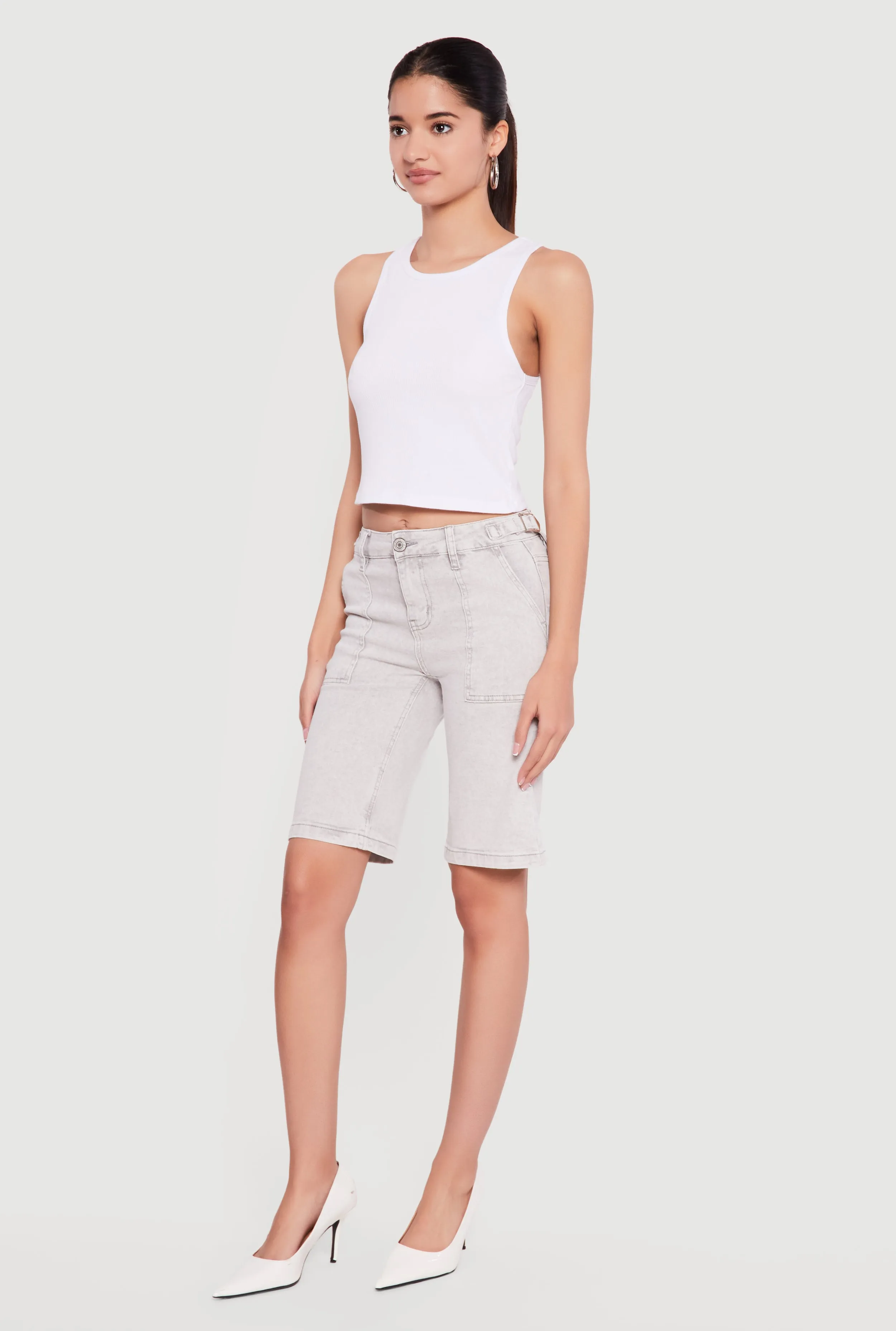 VIP Denim Bermuda Shorts with Strap Detail sold by Rainbow product image thumbnail 2