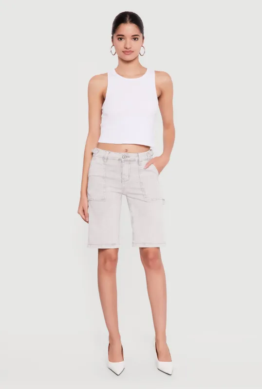 VIP Denim Bermuda Shorts with Strap Detail sold by Rainbow