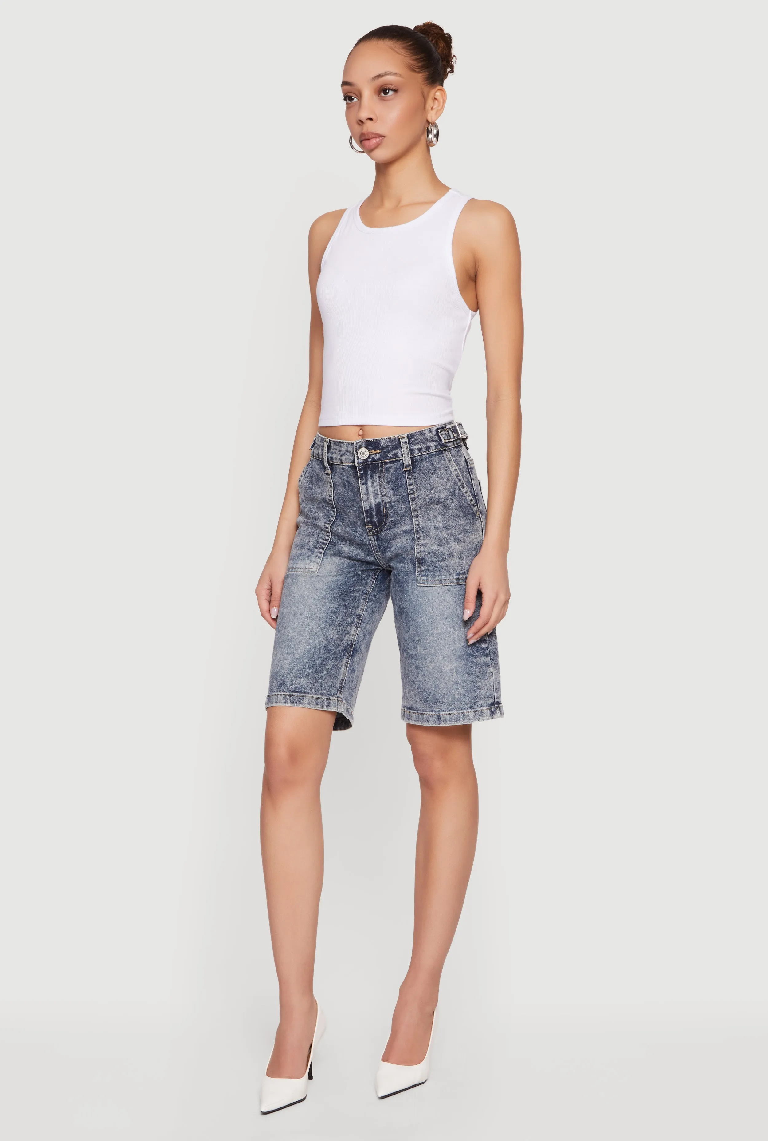 VIP Denim Bermuda Shorts with Strap Detail sold by Rainbow product image thumbnail 2
