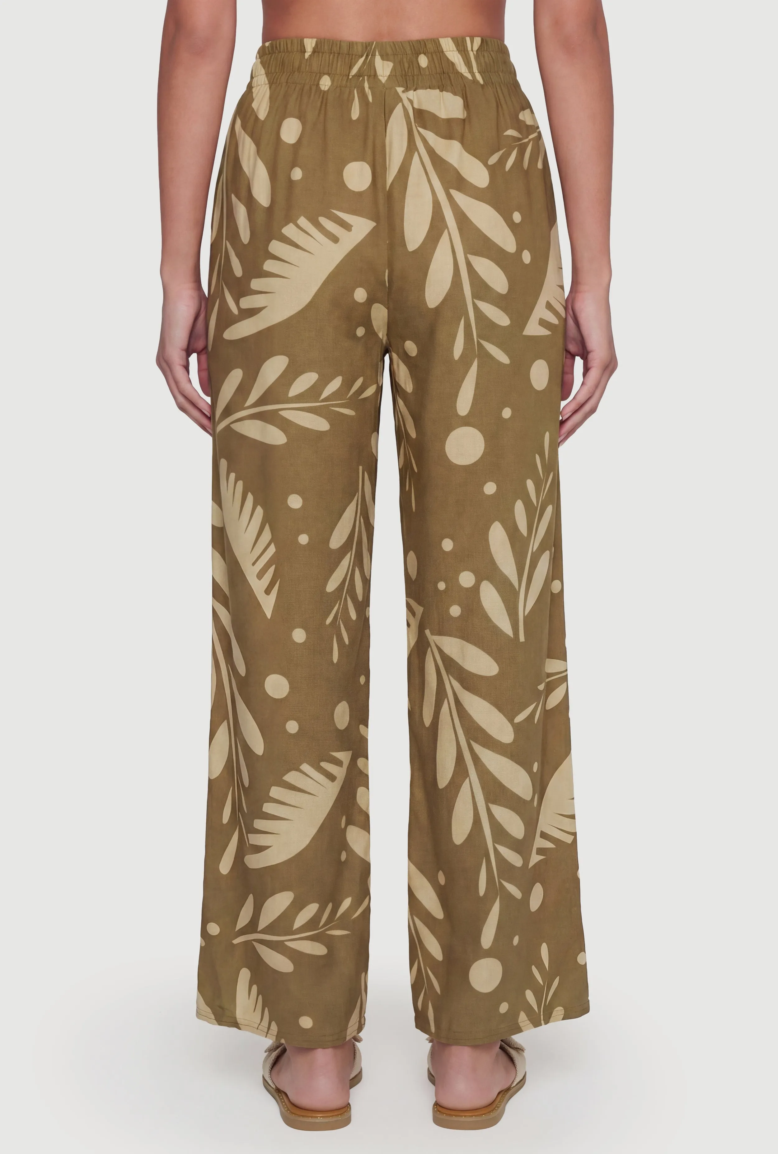 Floral Print Crepe Knit High Waisted Pull On Pants sold by Rainbow product image thumbnail 5