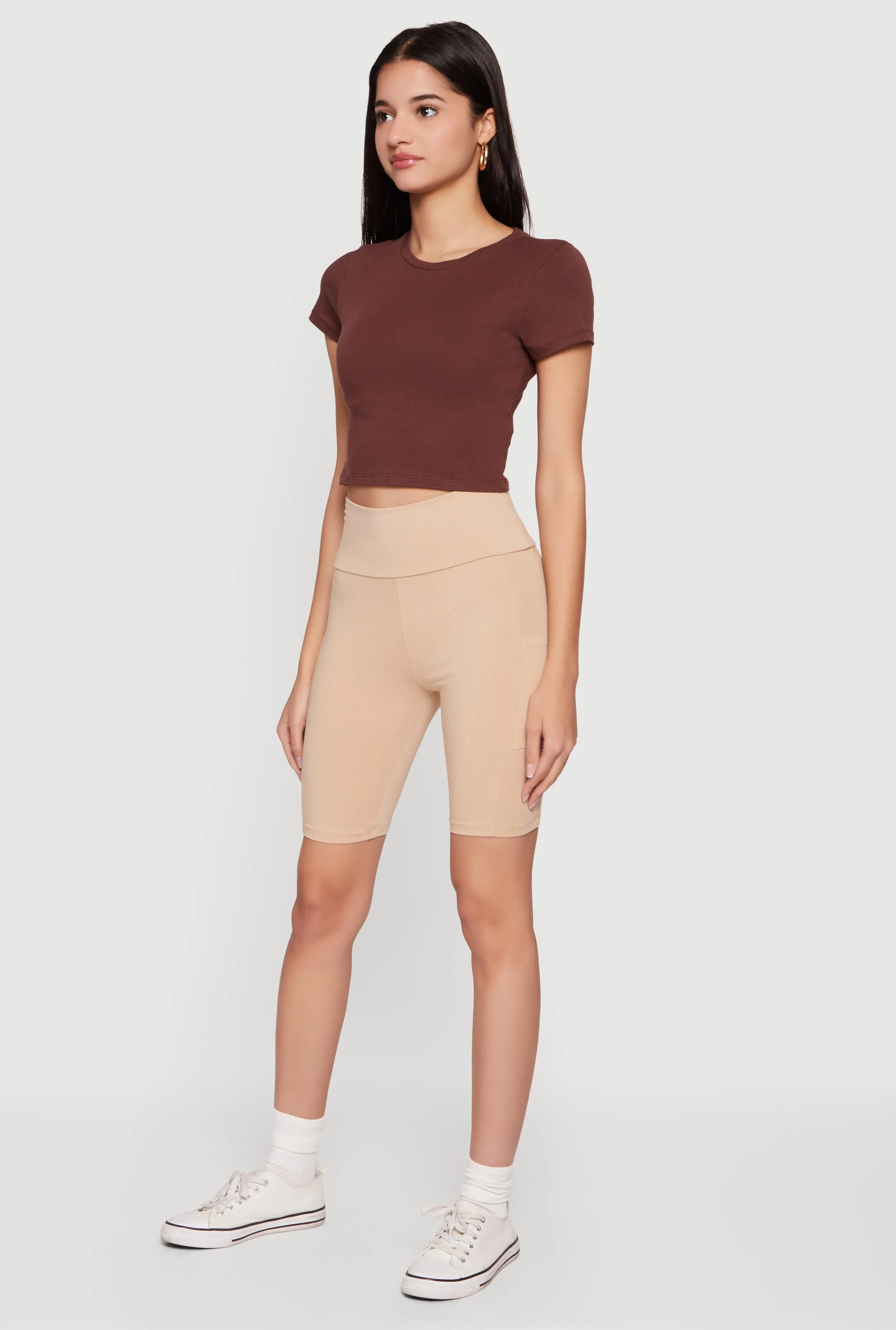 High Waisted Bike Shorts with Cell Phone Pockets sold by Rainbow product image thumbnail 2