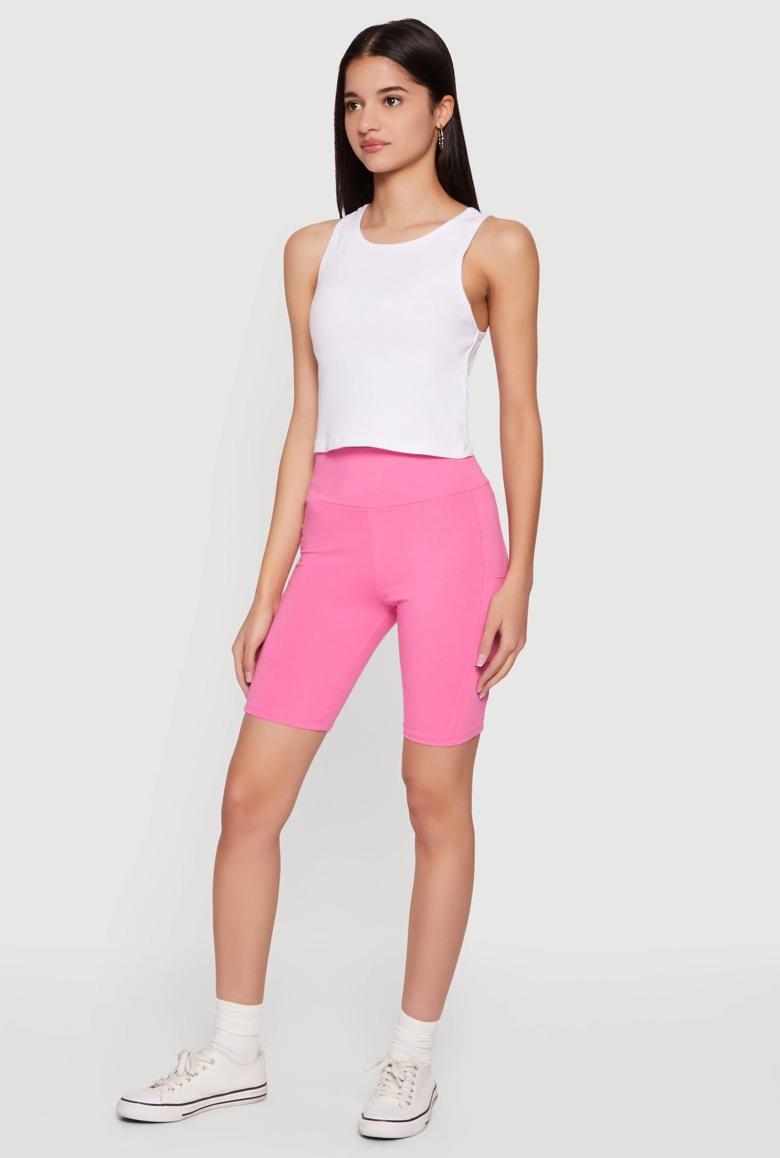 High Waisted Bike Shorts with Cell Phone Pockets sold by Rainbow product image thumbnail 2