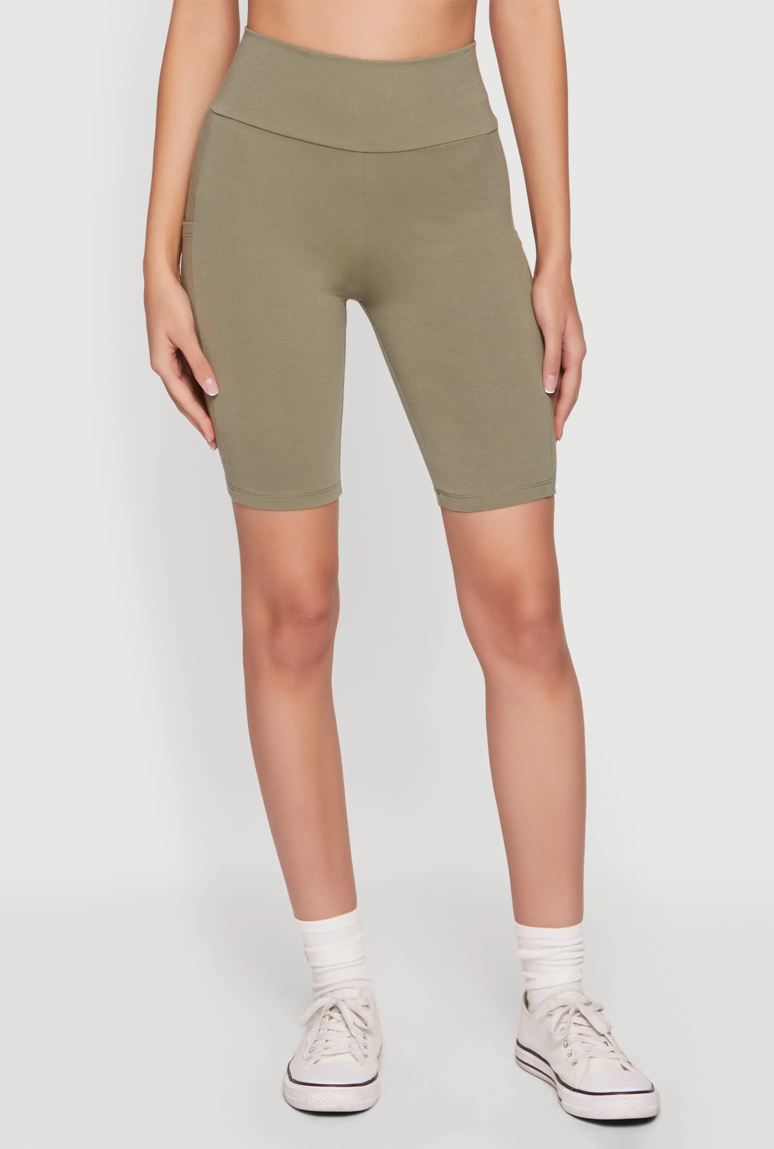 High Waisted Bike Shorts with Cell Phone Pockets sold by Rainbow product image thumbnail 3