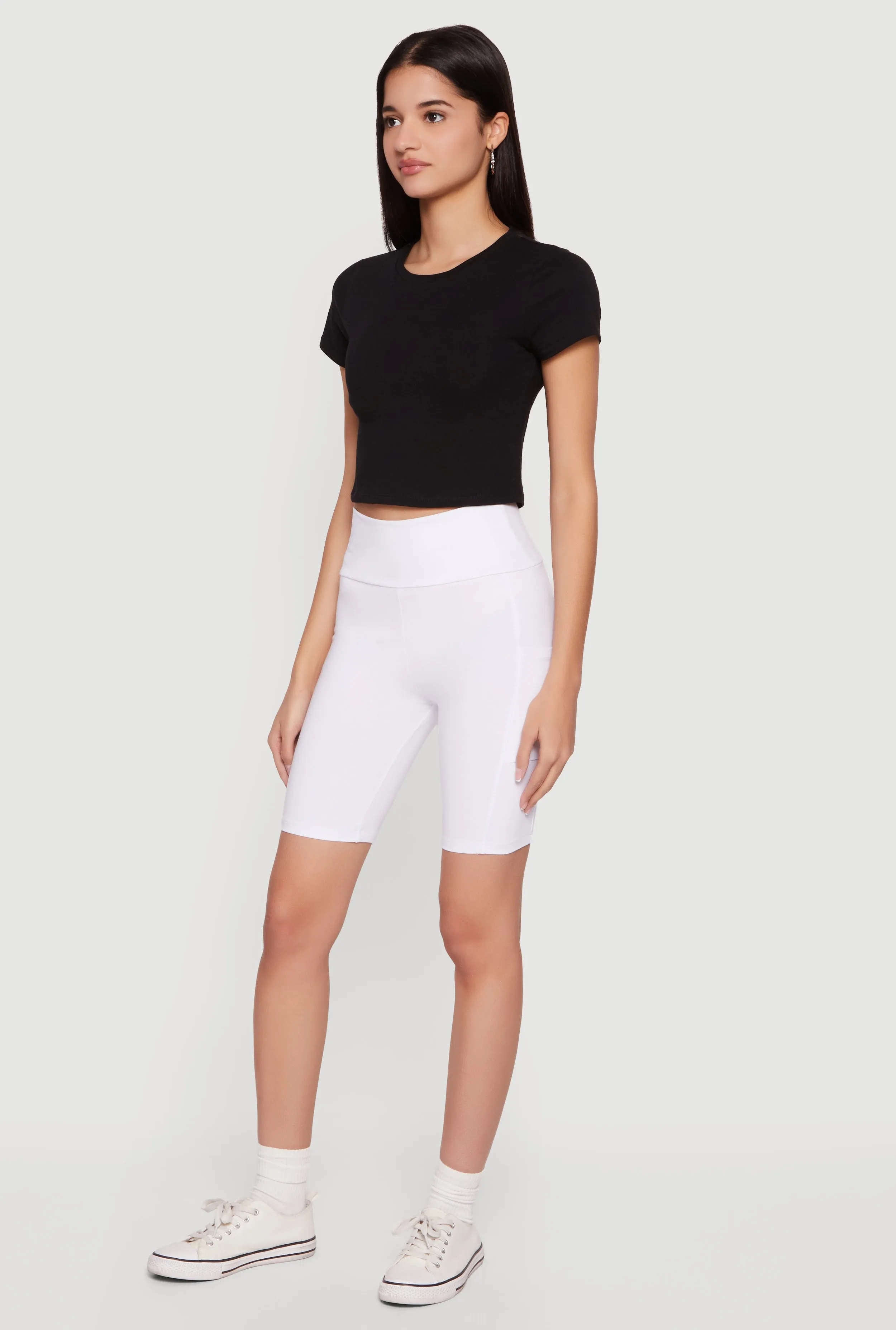 High Waisted Bike Shorts with Cell Phone Pockets sold by Rainbow product image thumbnail 2