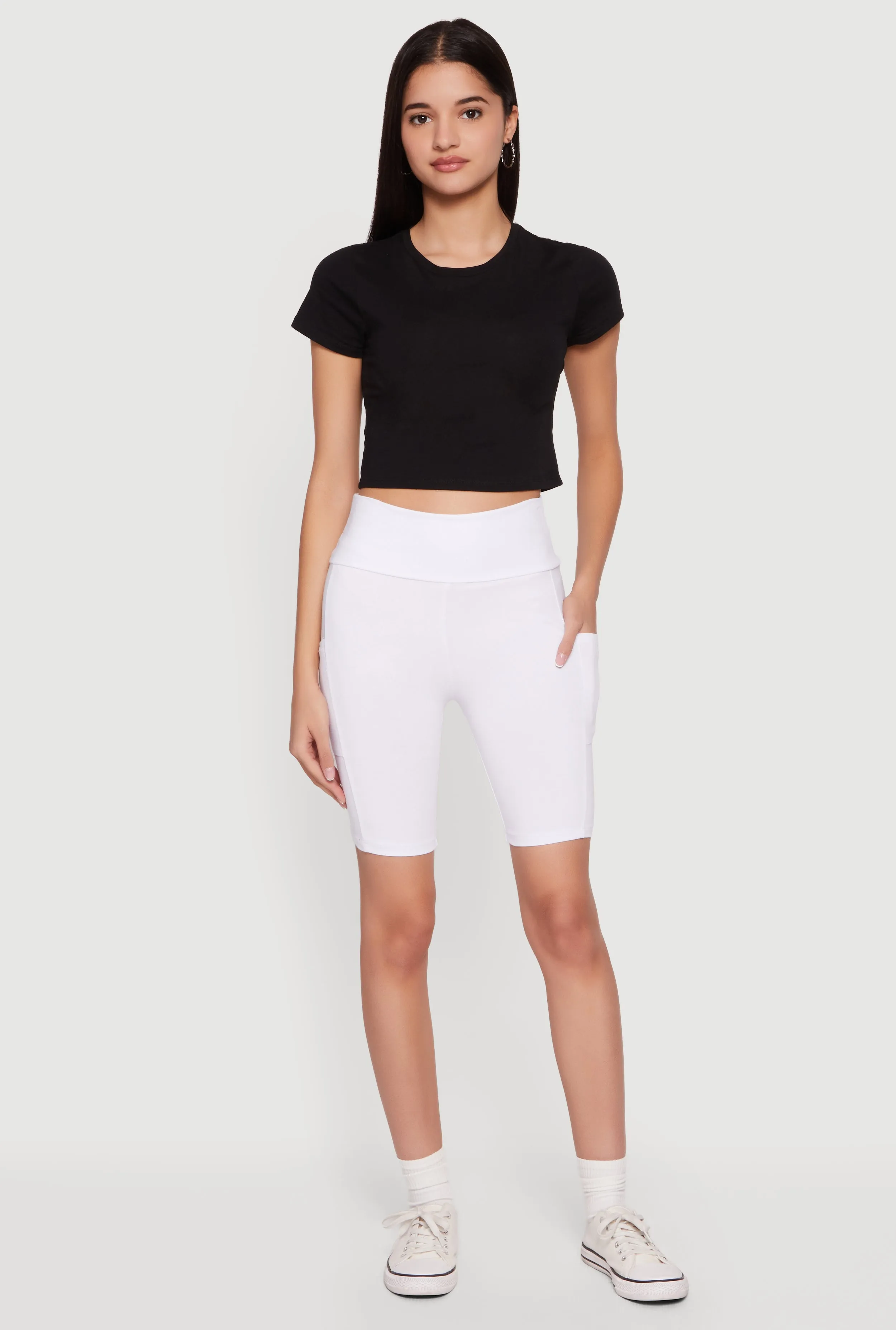 High Waisted Bike Shorts with Cell Phone Pockets sold by Rainbow product image thumbnail 2