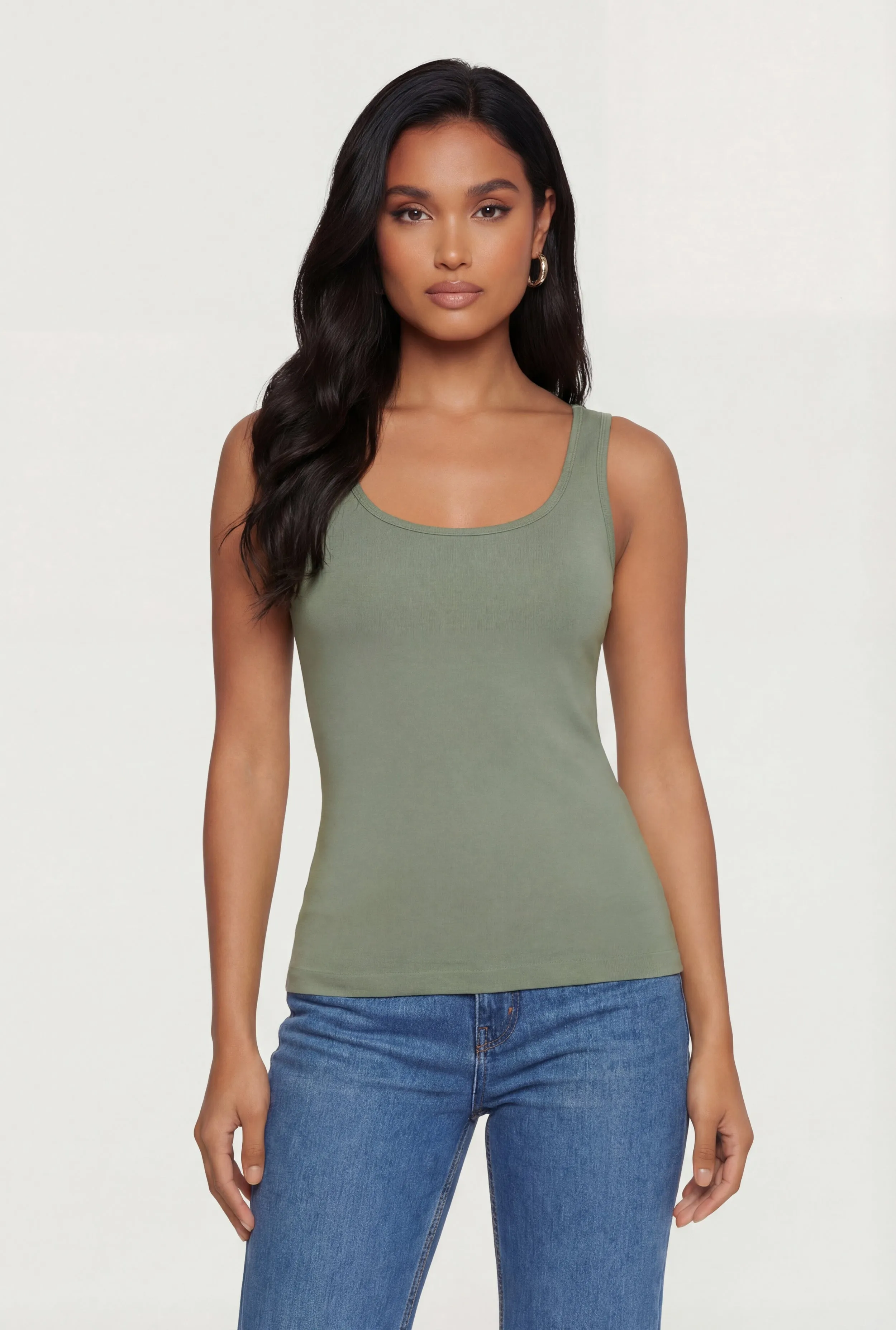 Basic Scoop Neck Tank Top sold by Rainbow product image thumbnail 2