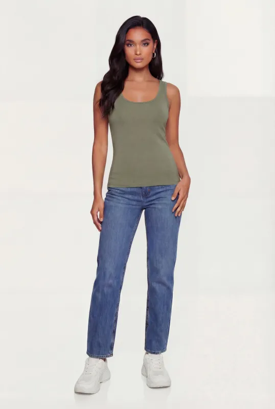 Basic Scoop Neck Tank Top sold by Rainbow