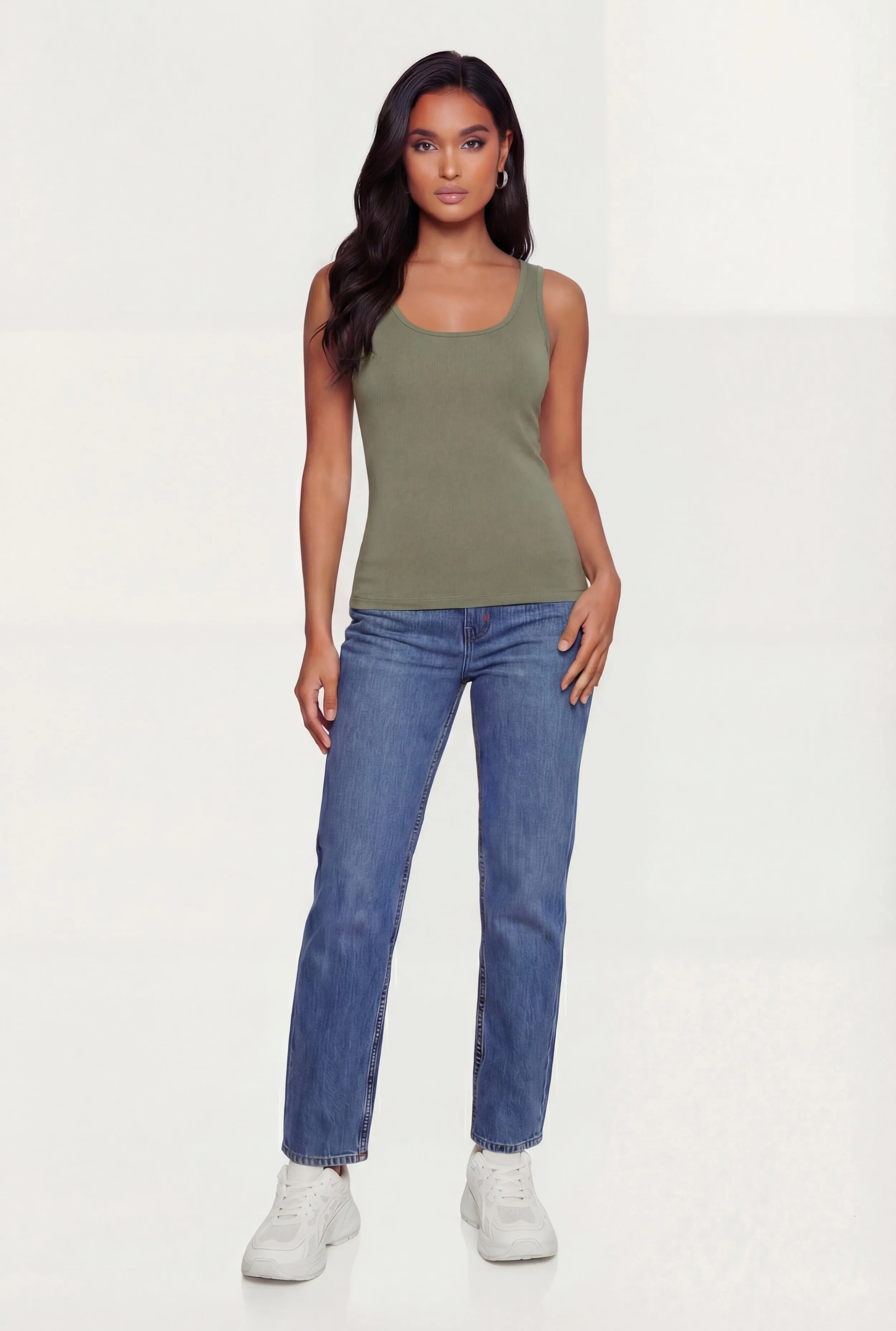 Basic Scoop Neck Tank Top sold by Rainbow